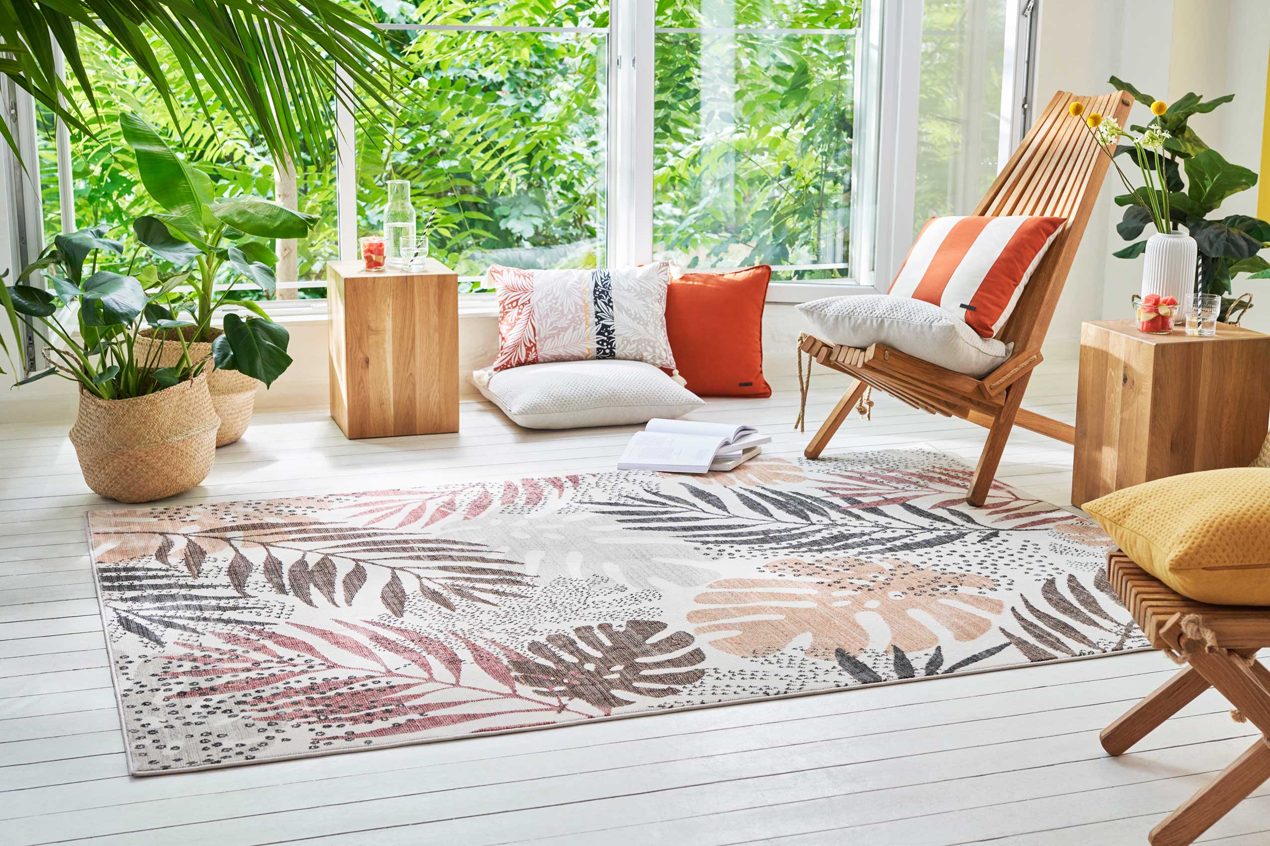 Esprit Teppich beige braun rot  Kurzflor » Florence « - Ansicht 8