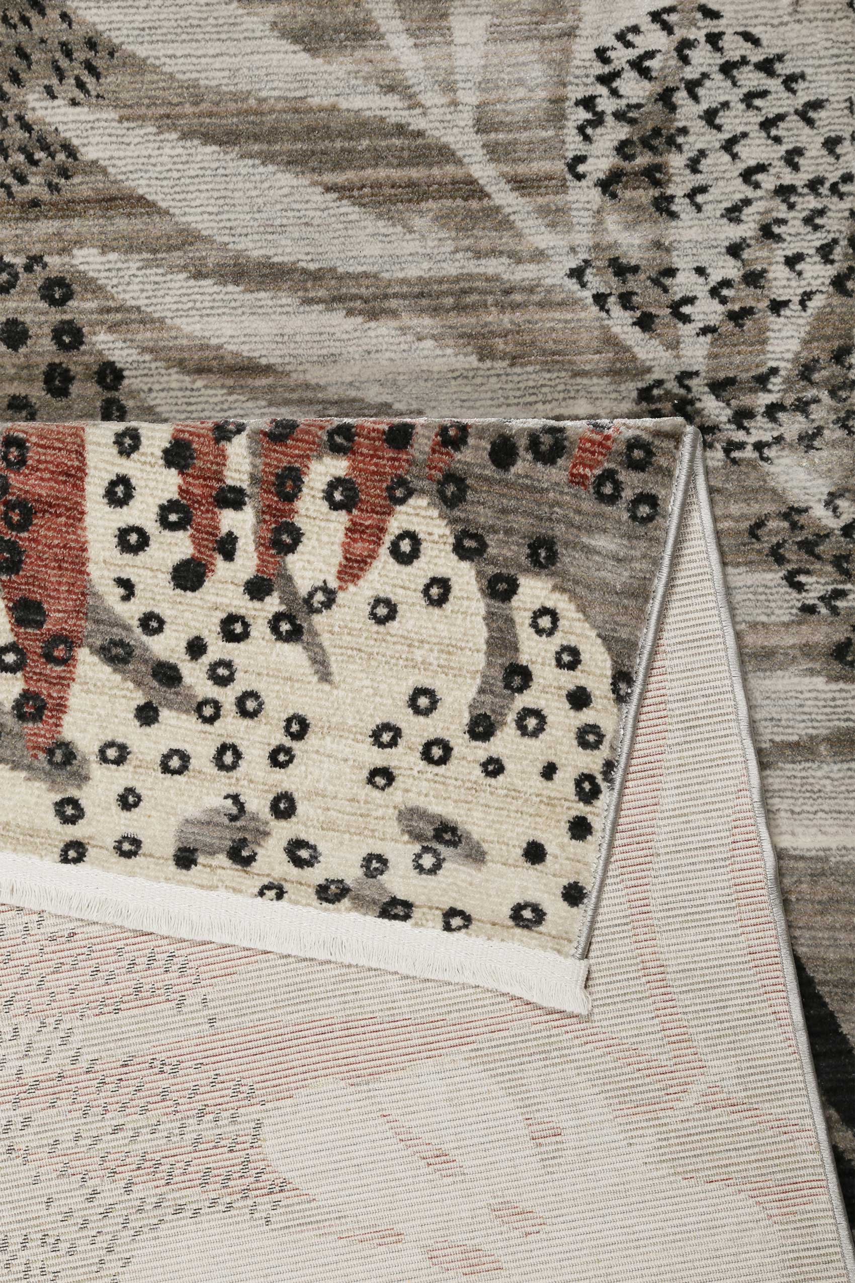 Esprit Teppich grau beige rot  Kurzflor » Florence « - Ansicht 3