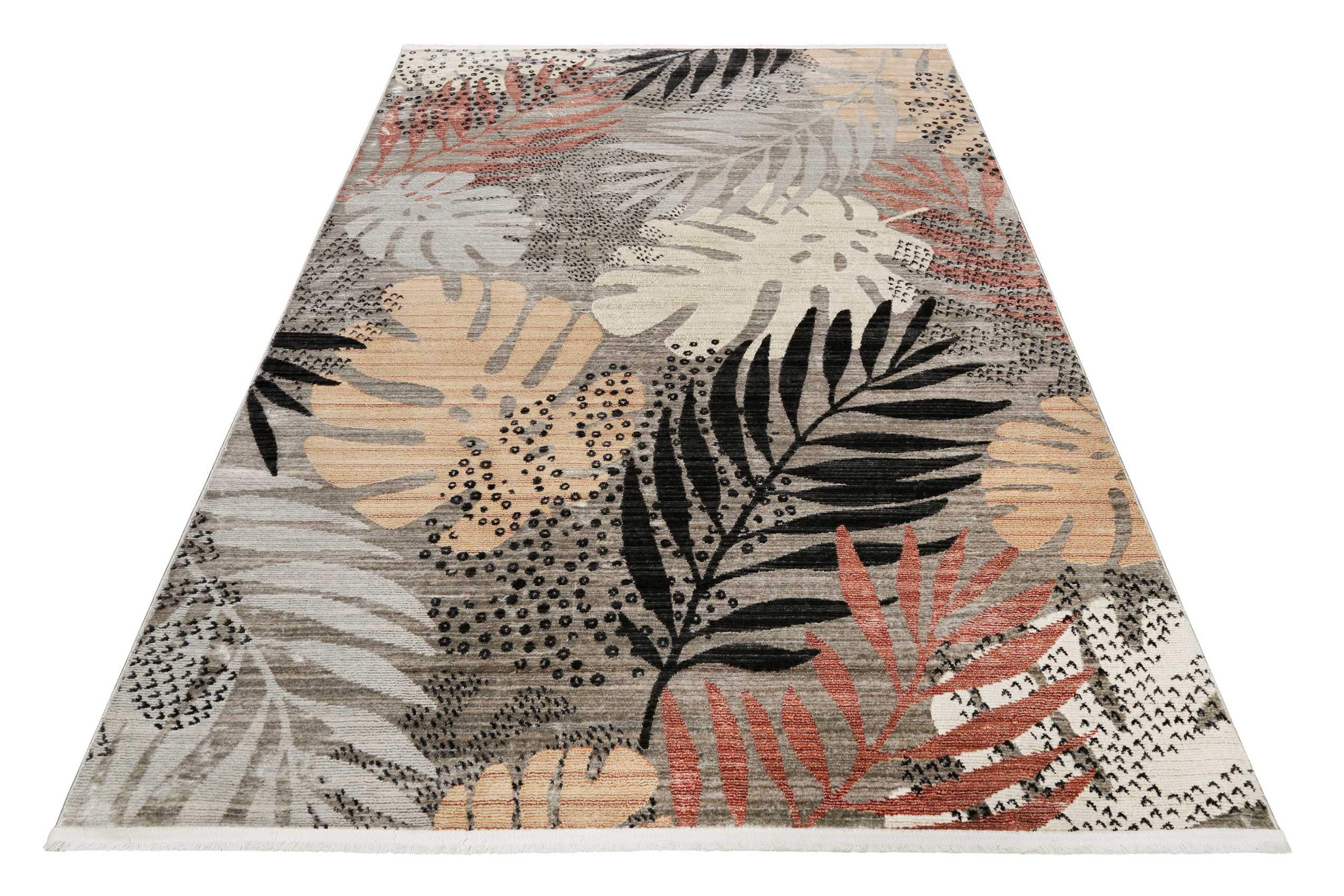 Esprit Teppich grau beige rot  Kurzflor » Florence « - Ansicht 2