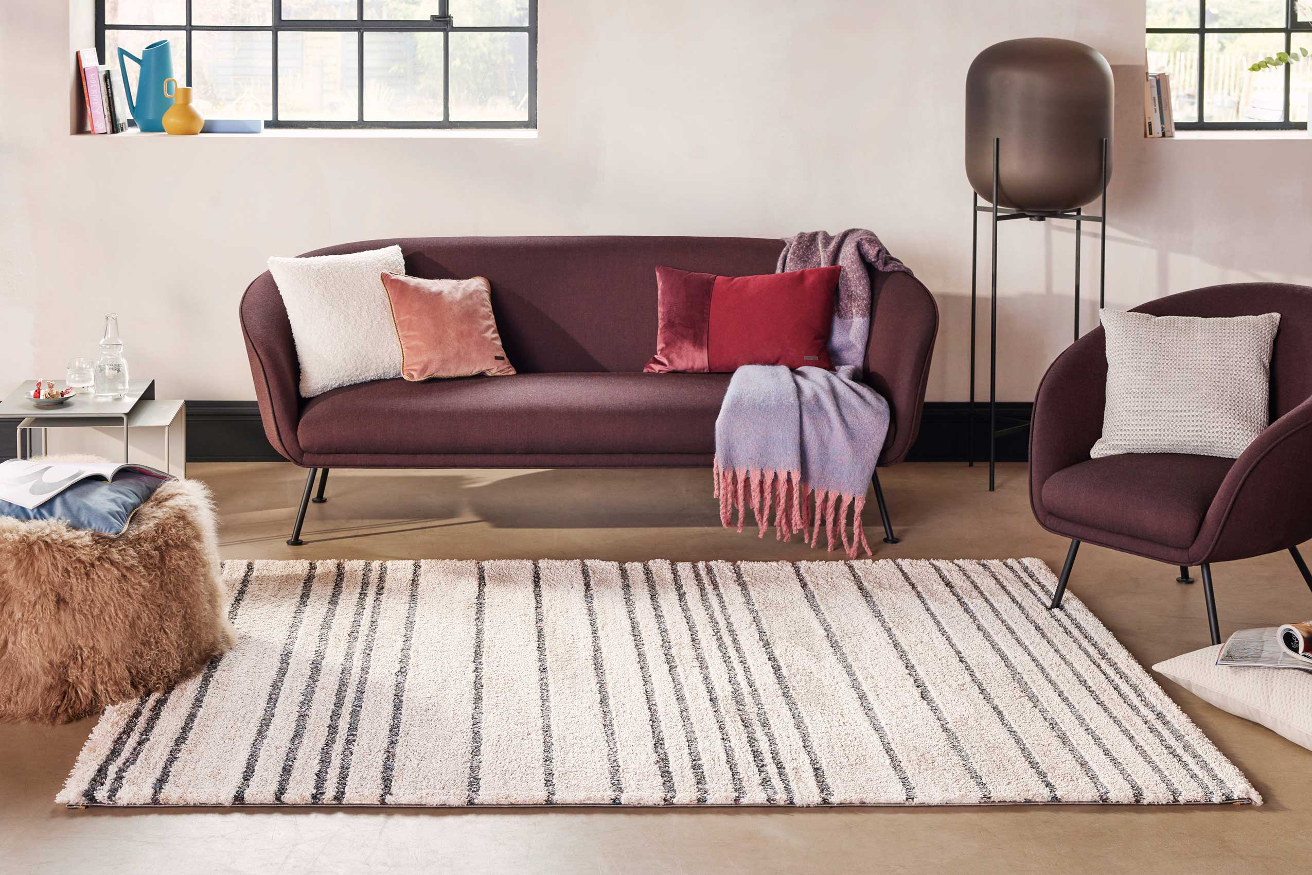 Esprit Teppich Creme Beige Hochflor 