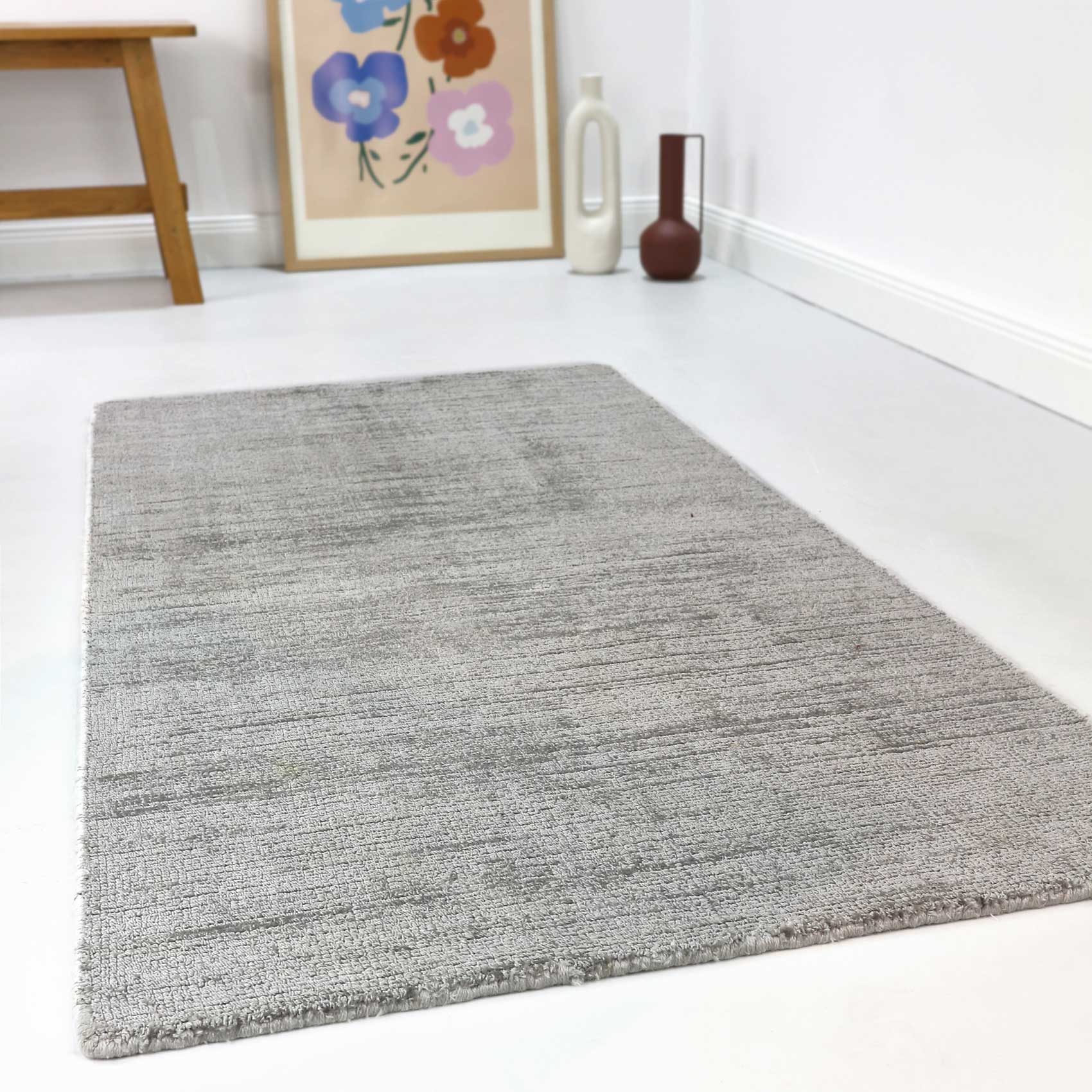 Esprit Kurzflor Teppich Hellgrau 