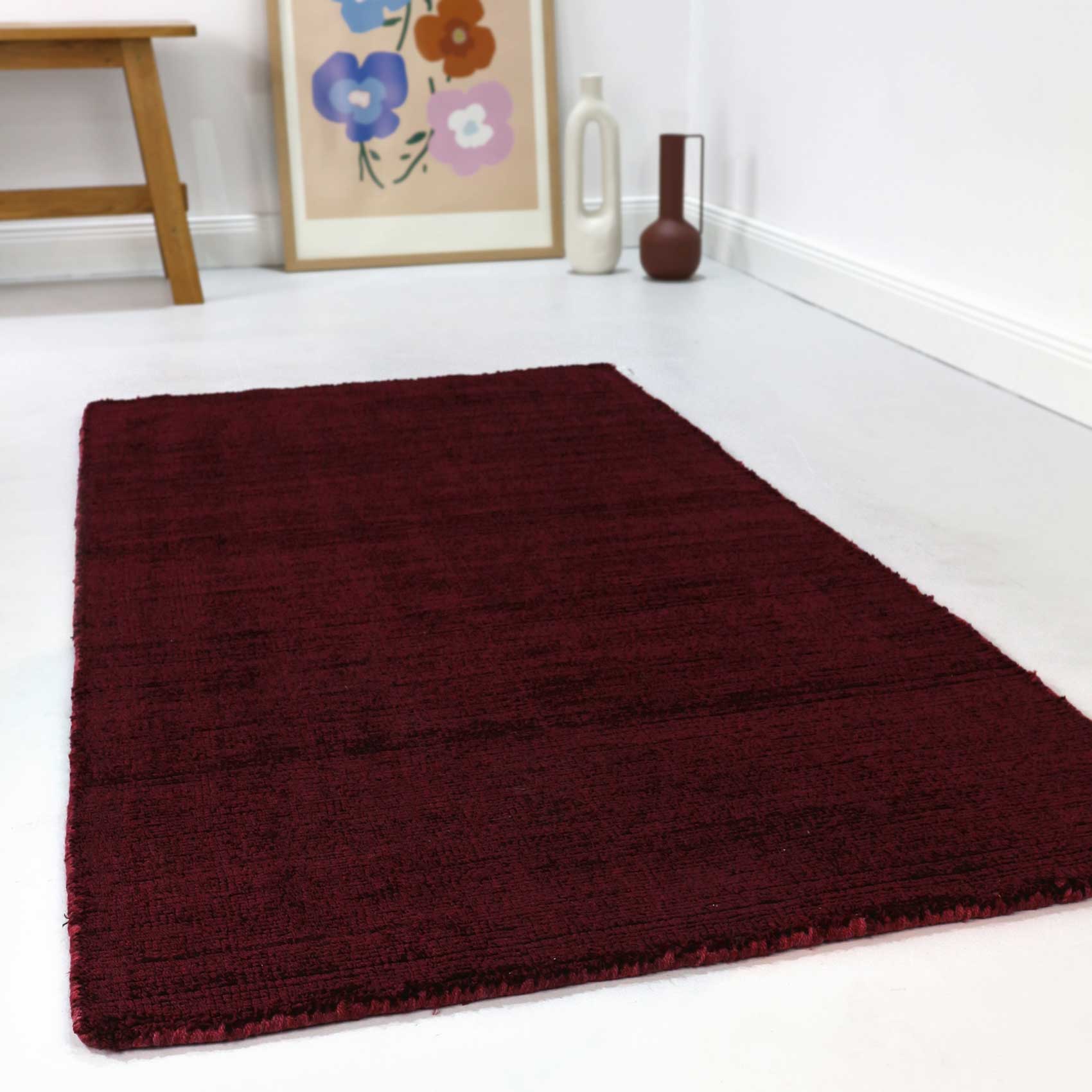 Esprit Kurzflor Teppich Bordeaux Rot » Gil « | Weconhome Shop