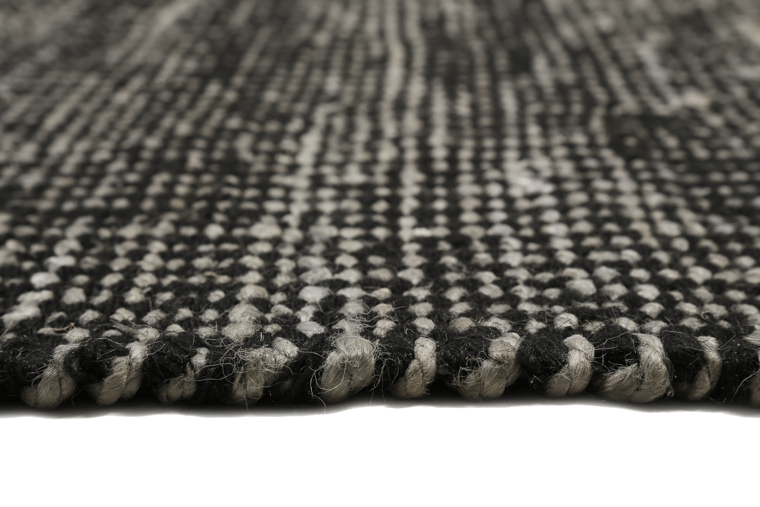 Esprit Kelim Teppich Grau Schwarz aus Jute & Wolle 