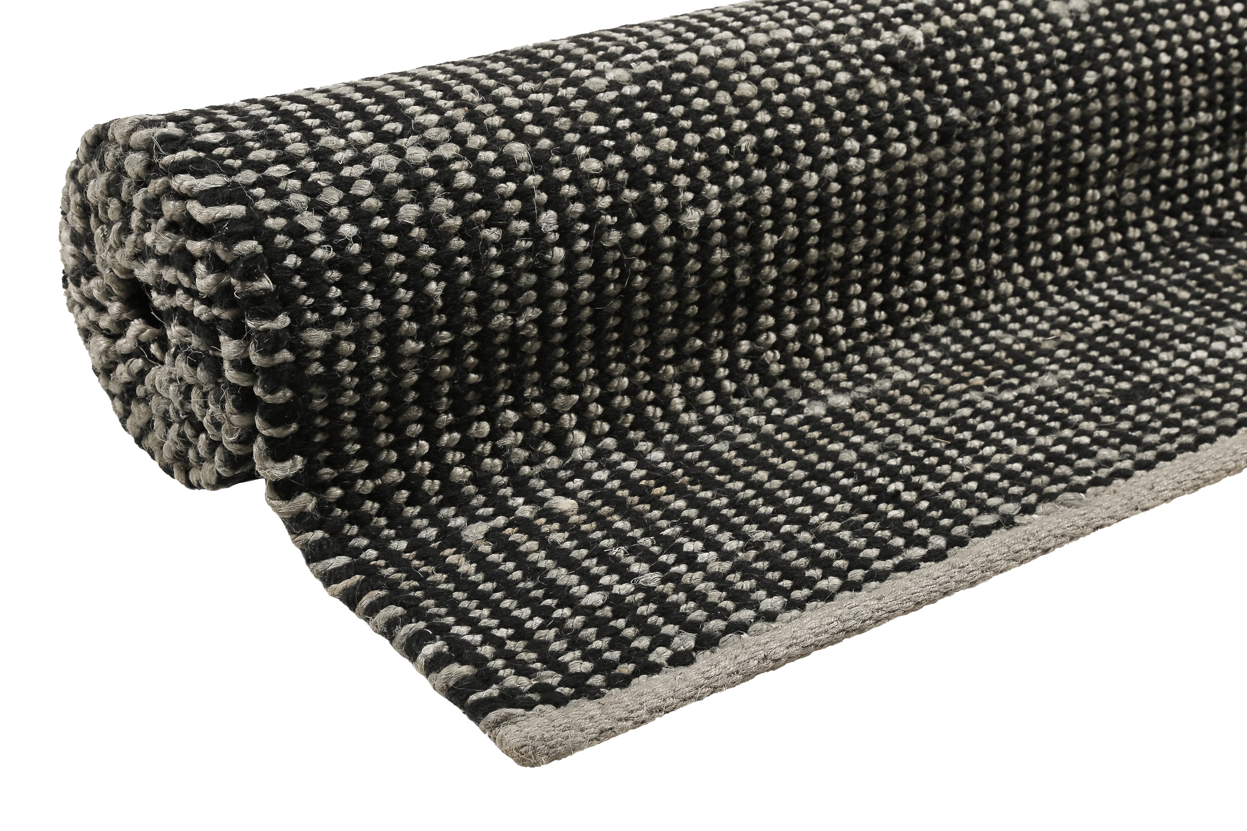 Esprit Kelim Teppich Grau Schwarz aus Jute & Wolle 