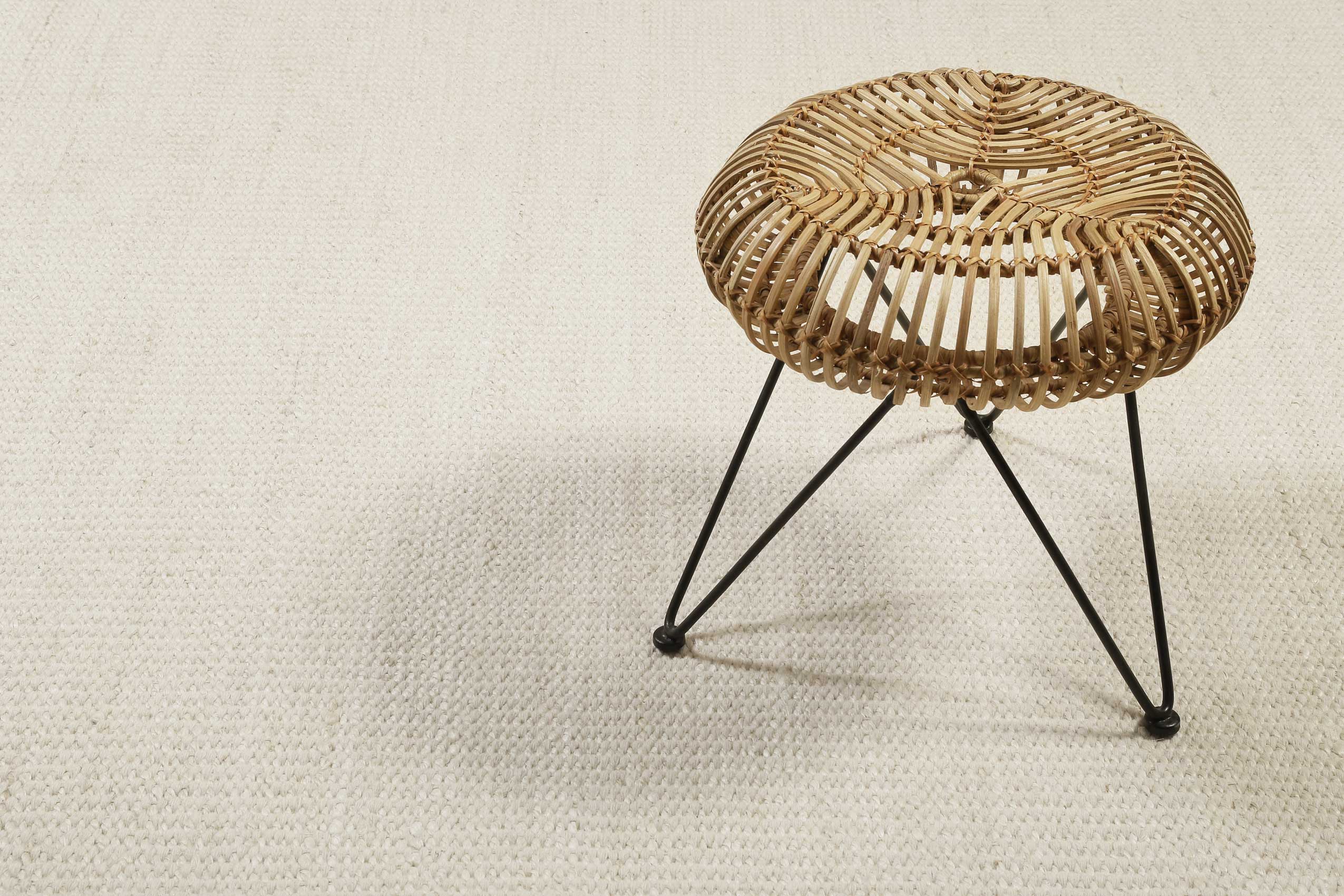 Esprit Kelim Teppich Rund Creme Weiß aus Jute & Wolle 