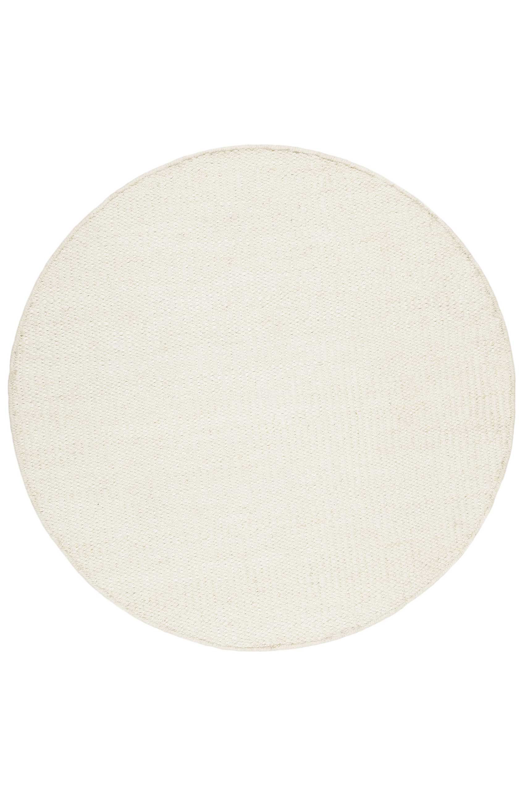 Esprit Kelim Teppich Rund Creme Weiß aus Jute & Wolle 
