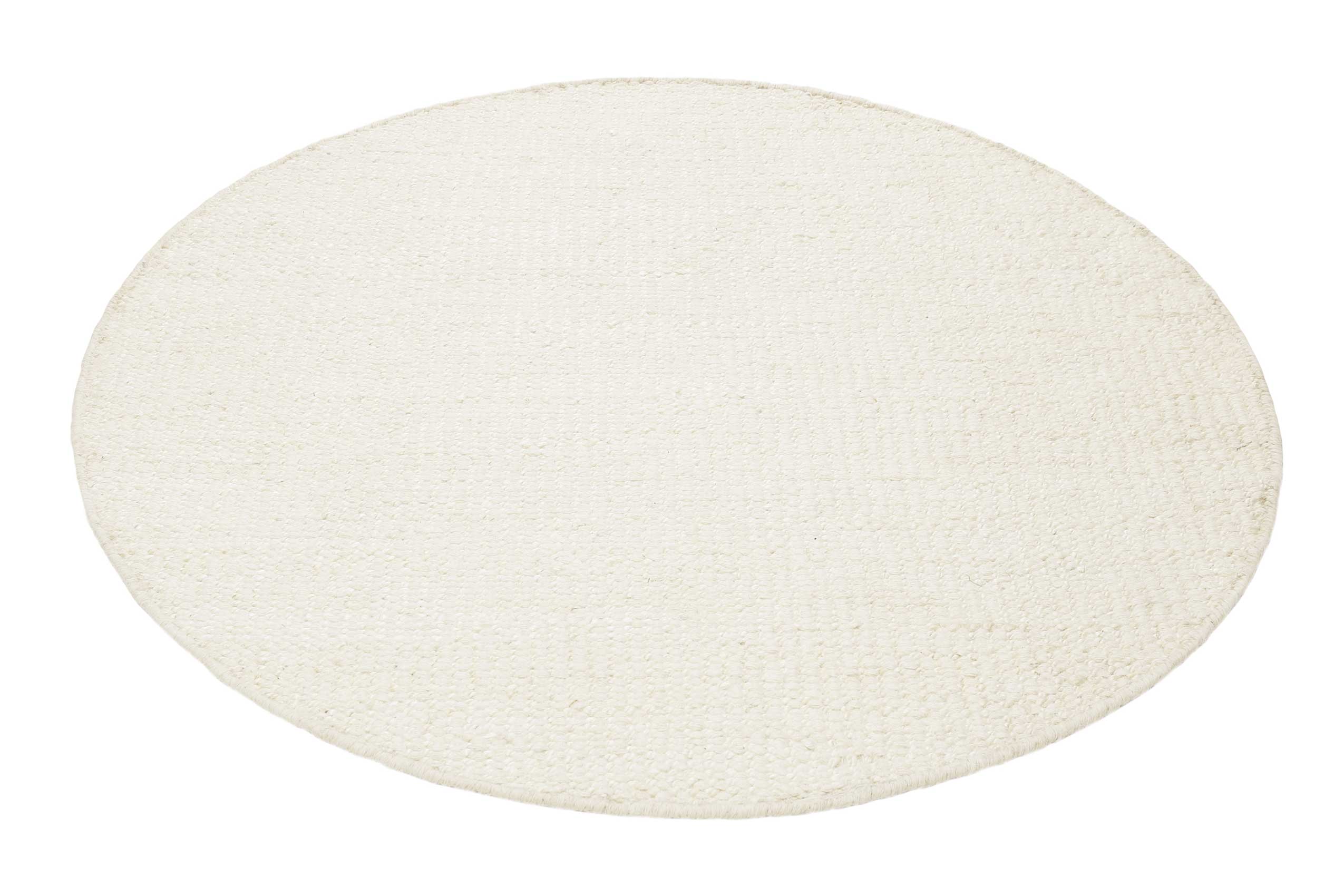 Esprit Kelim Teppich Rund Creme Weiß aus Jute & Wolle 