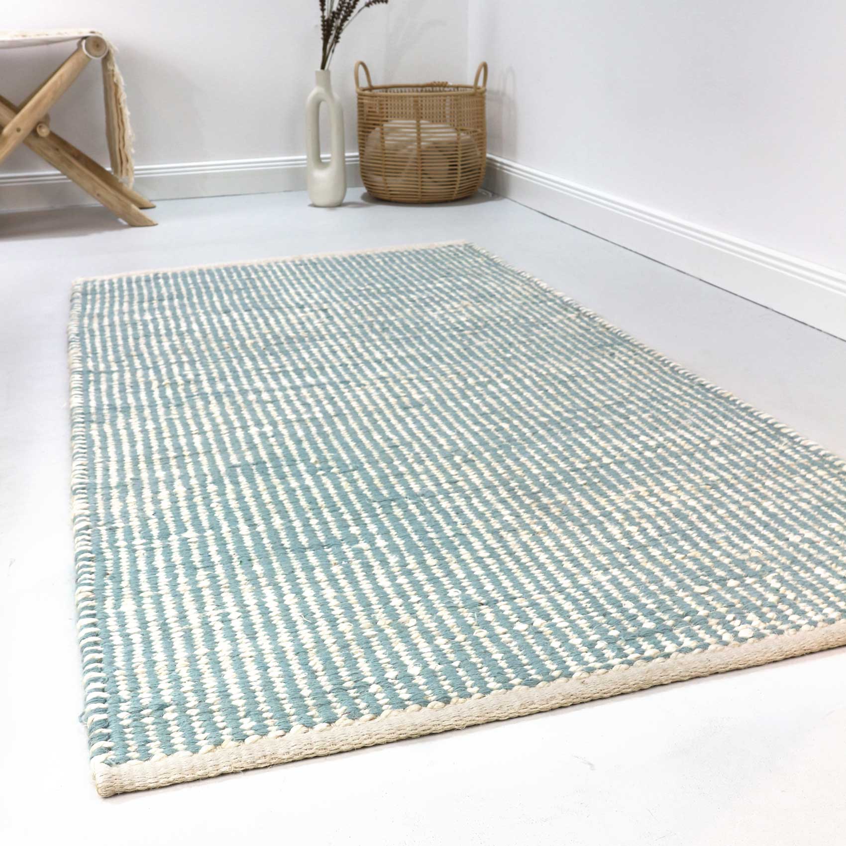 Esprit Kelim Teppich Mintgrün Beige aus Jute & Wolle » Gobi « - Ansicht 8