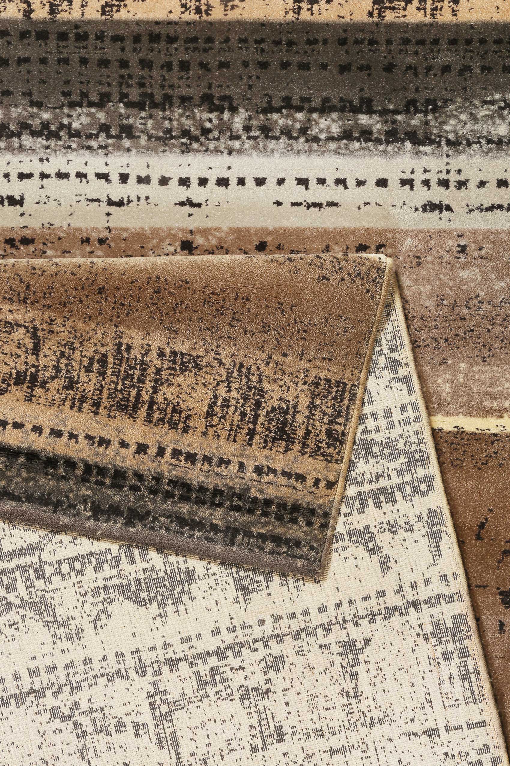 Esprit Kurzflor Teppich Sand Braun Grau » Grafik Edge « - Ansicht 3