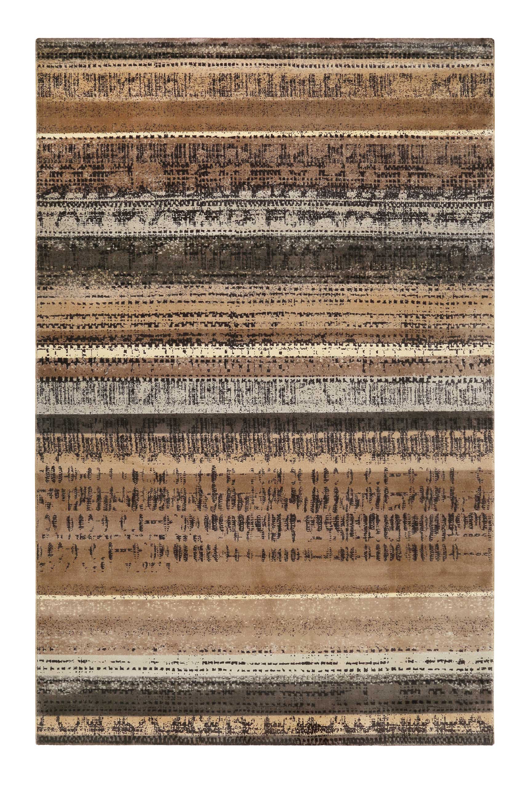 Esprit Kurzflor Teppich Sand Braun Grau » Grafik Edge « - Ansicht 1
