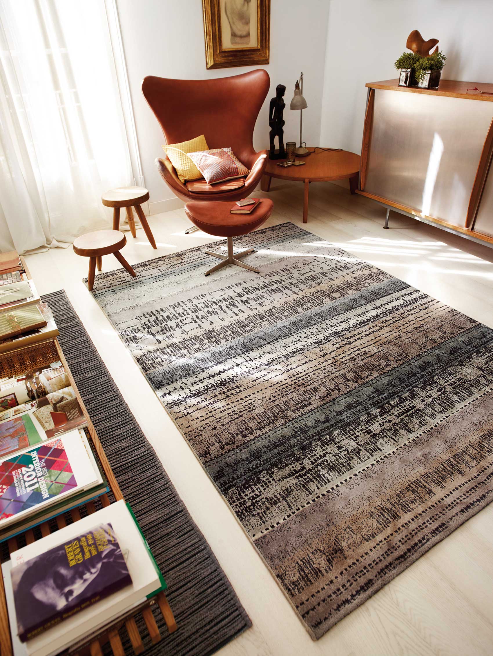 Esprit Kurzflor Teppich Sand Braun Grau » Grafik Edge « - Ansicht 8