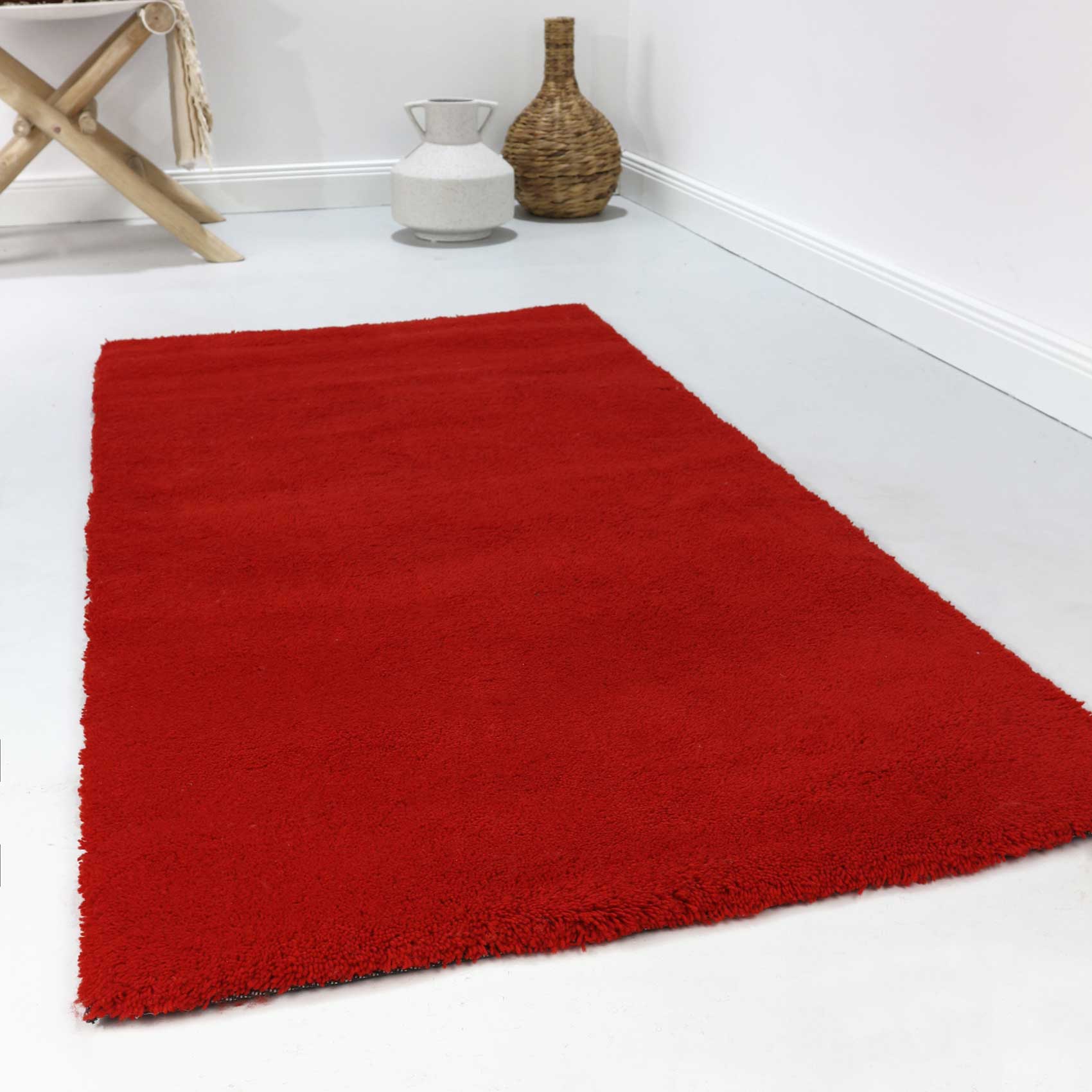 Esprit Wollteppich Rot Hochflor 
