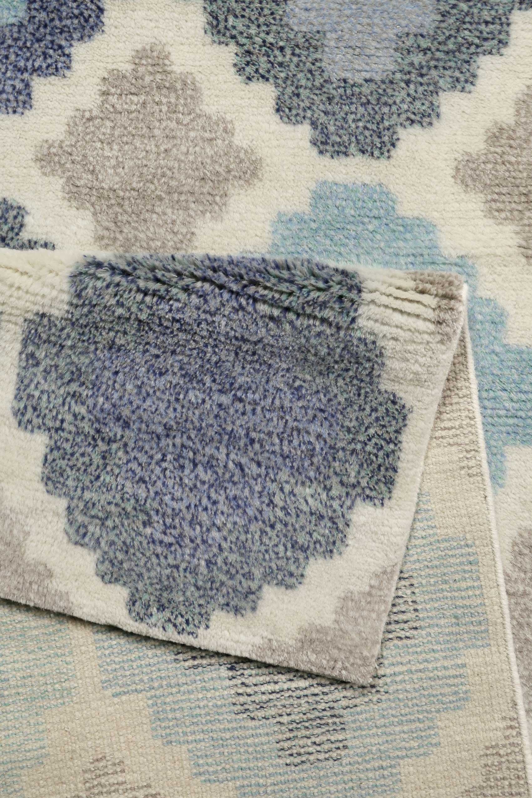 Esprit Teppich Türkis Blau handgewebt aus Wolle 