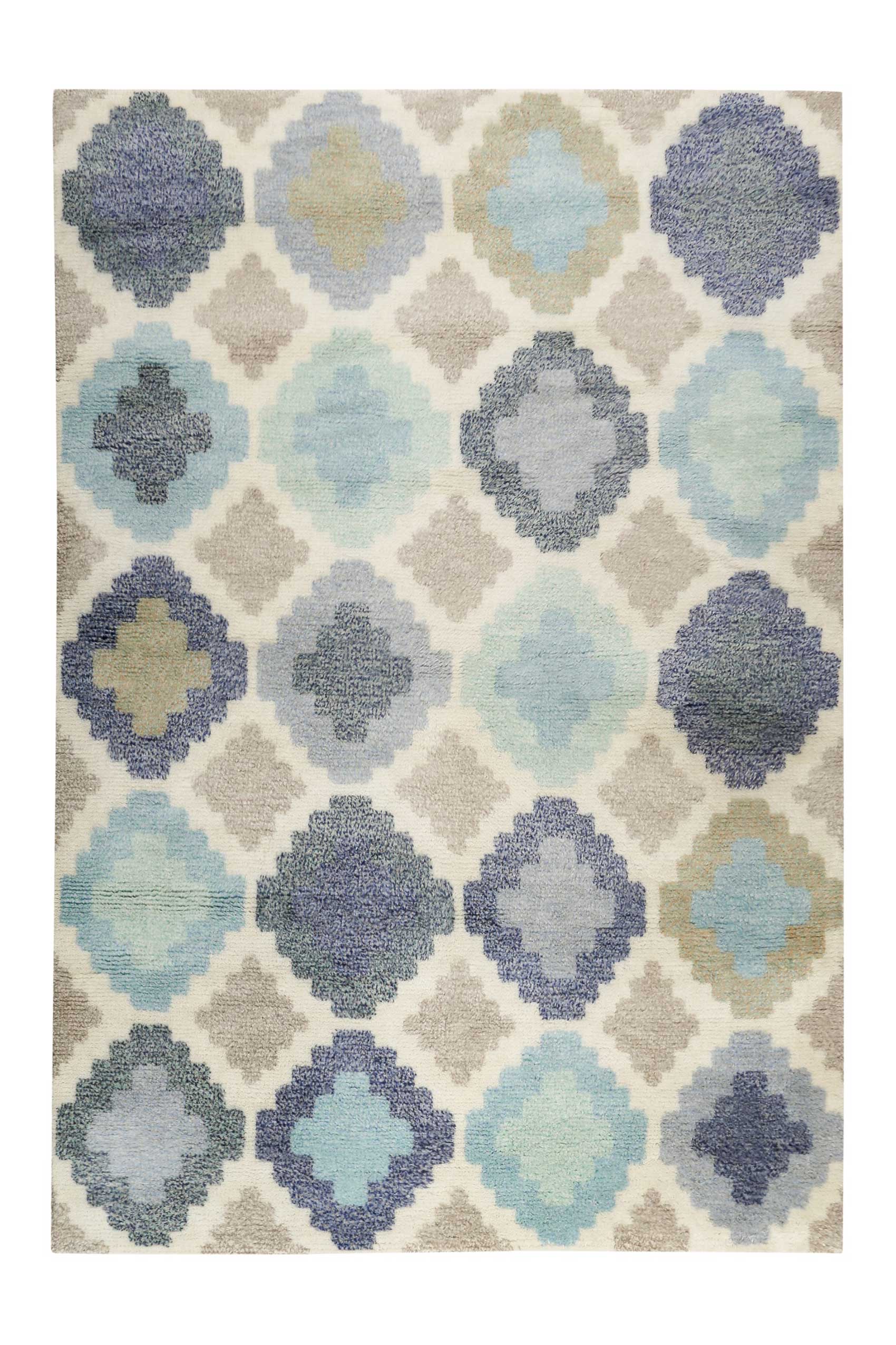 Esprit Teppich Türkis Blau handgewebt aus Wolle » Nilas Haute « - Ansicht 1