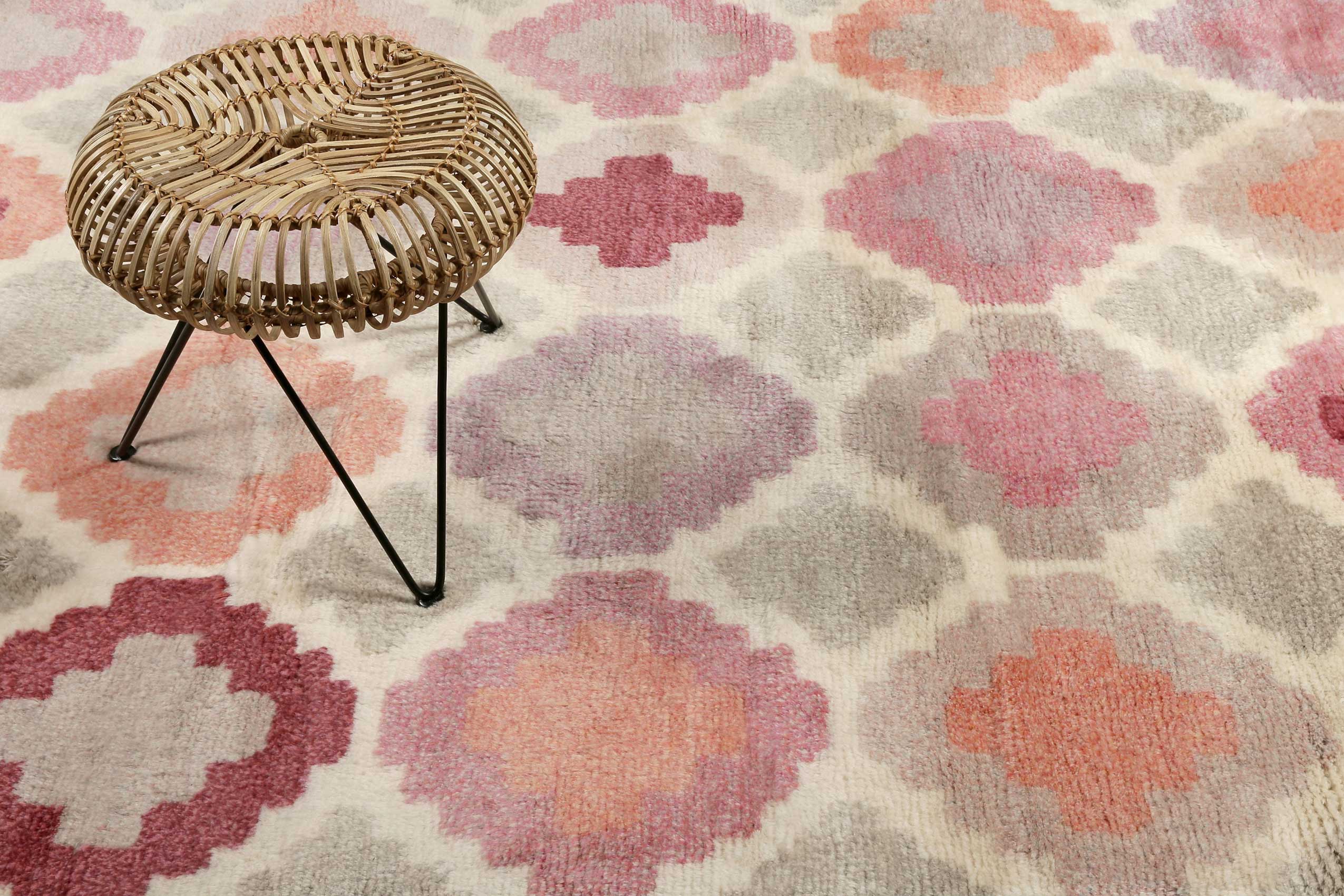 Esprit Kelim Teppich Bunt Pastell aus Wolle 