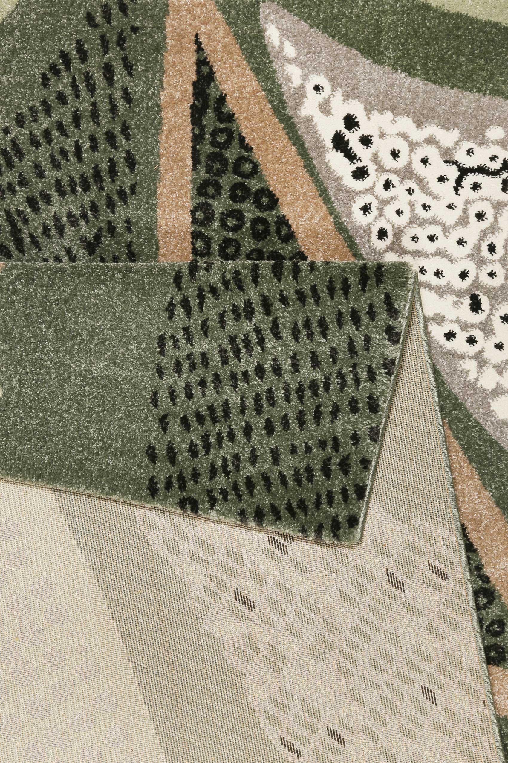Esprit Teppich Grün Grau Kurzflor 