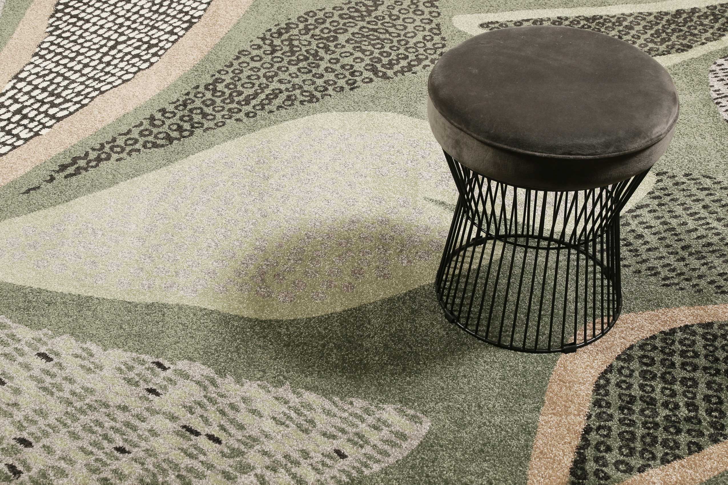 Esprit Teppich Grün Grau Kurzflor 