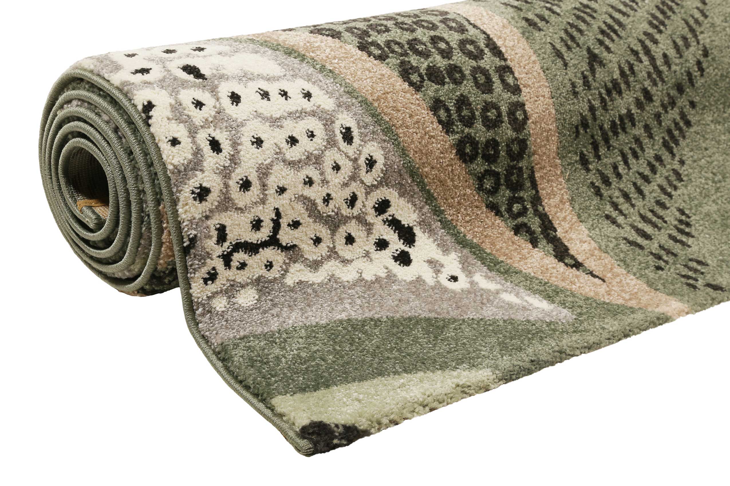 Esprit Teppich Grün Grau Kurzflor 