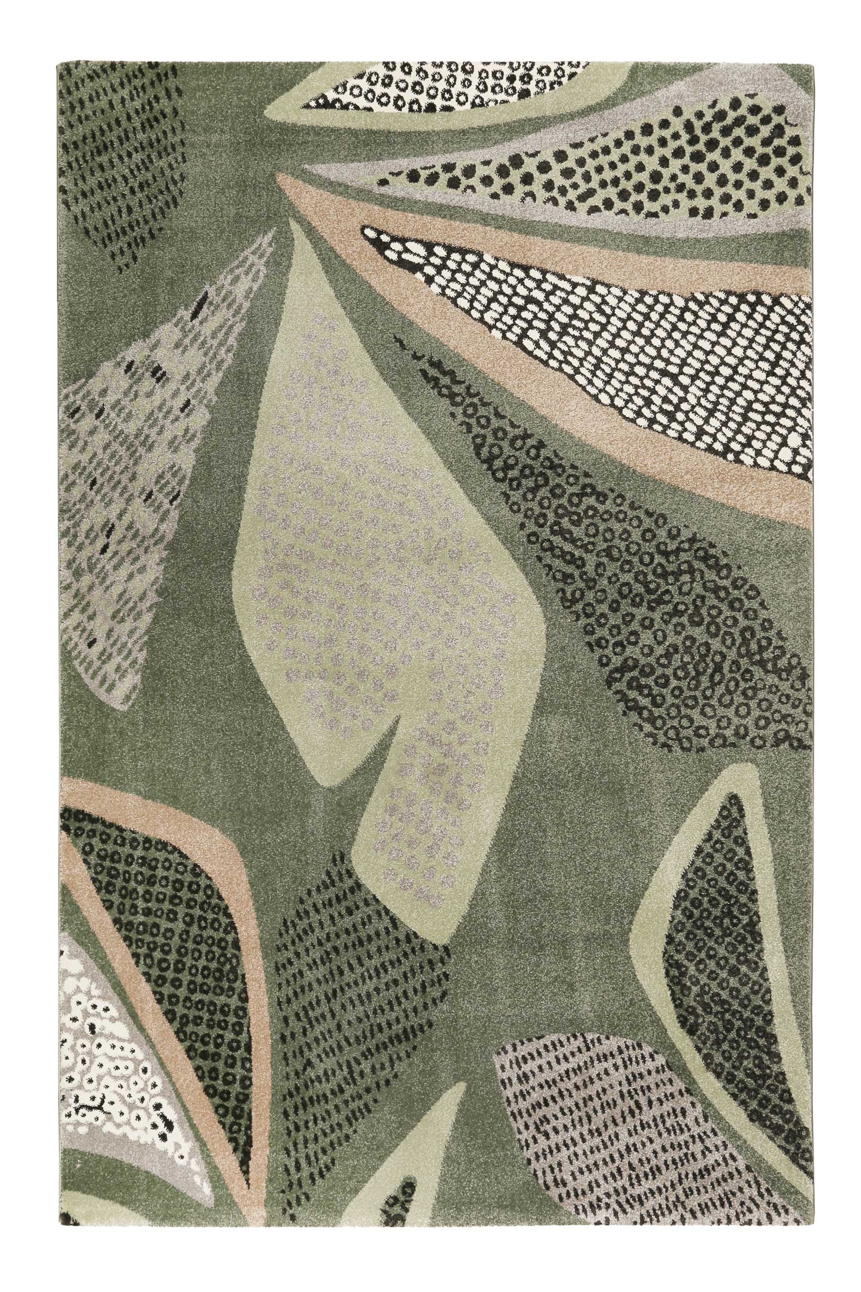 Esprit Teppich Grün Grau Kurzflor 