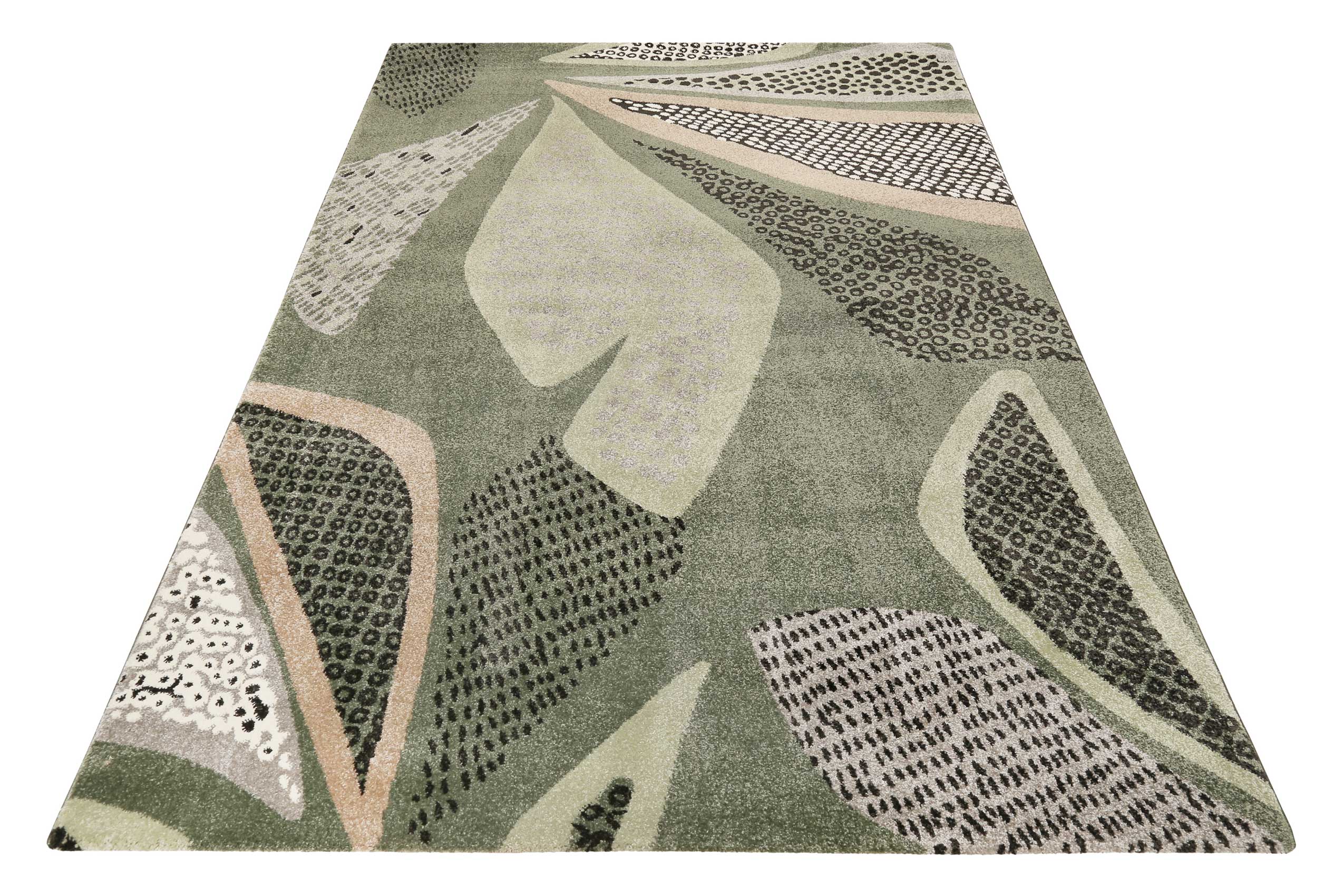 Esprit Teppich Grün Grau Kurzflor 