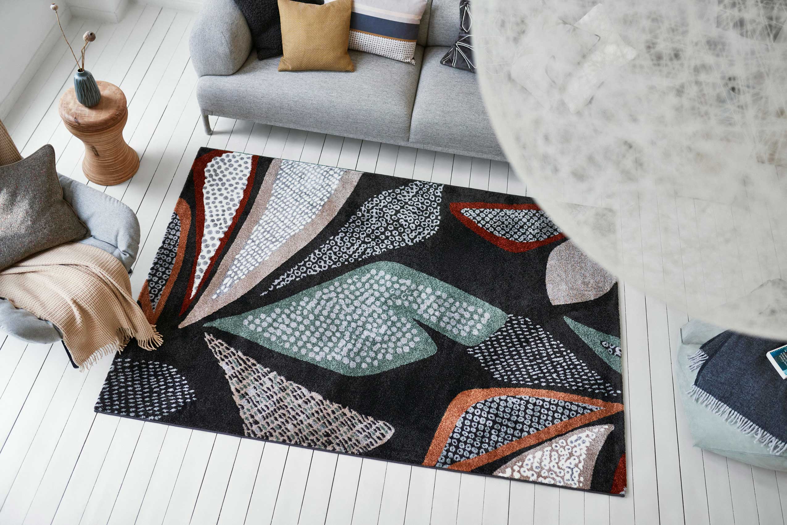 Esprit Teppich Anthrazit Bunt Kurzflor » Hazel « - Ansicht 8