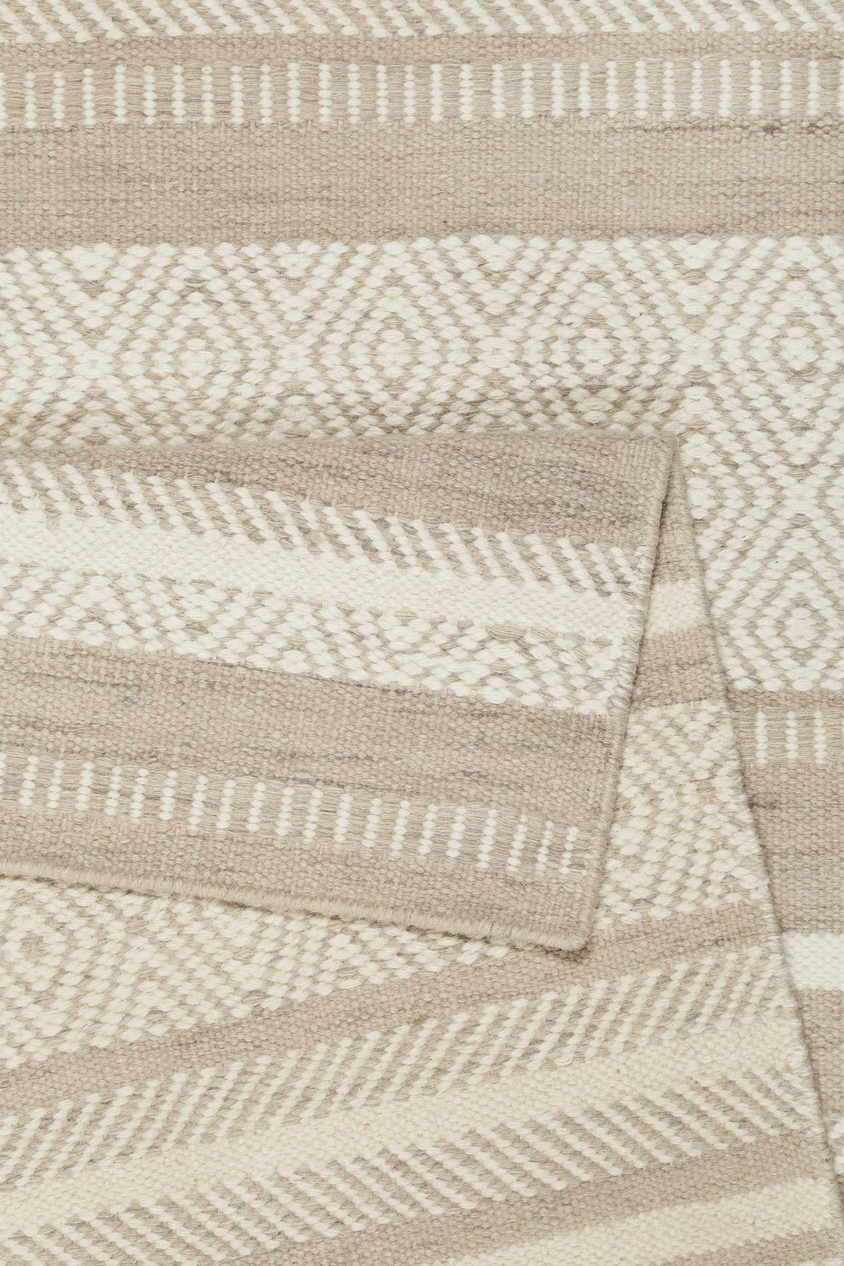 Esprit Kelim Teppich Beige Sand aus Wolle 