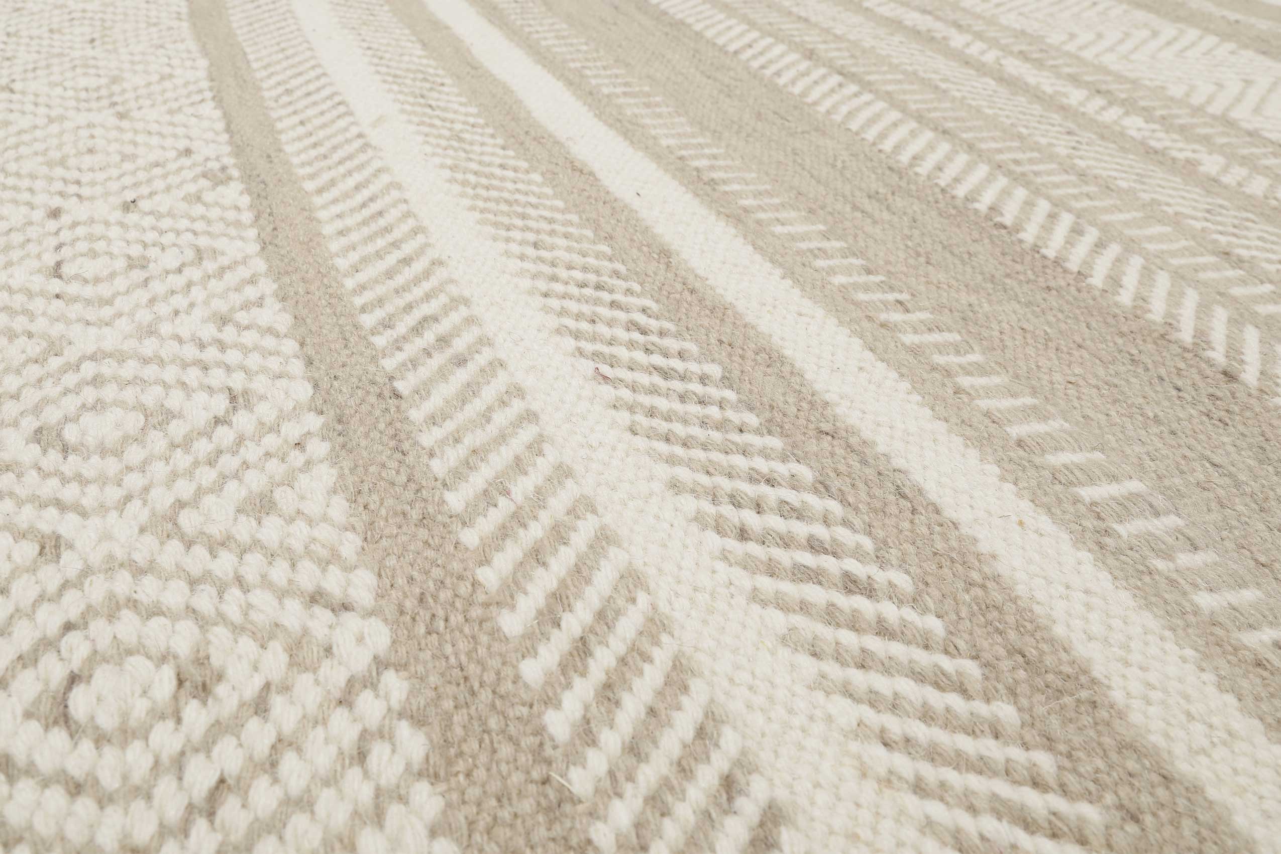 Esprit Kelim Teppich Beige Sand aus Wolle 