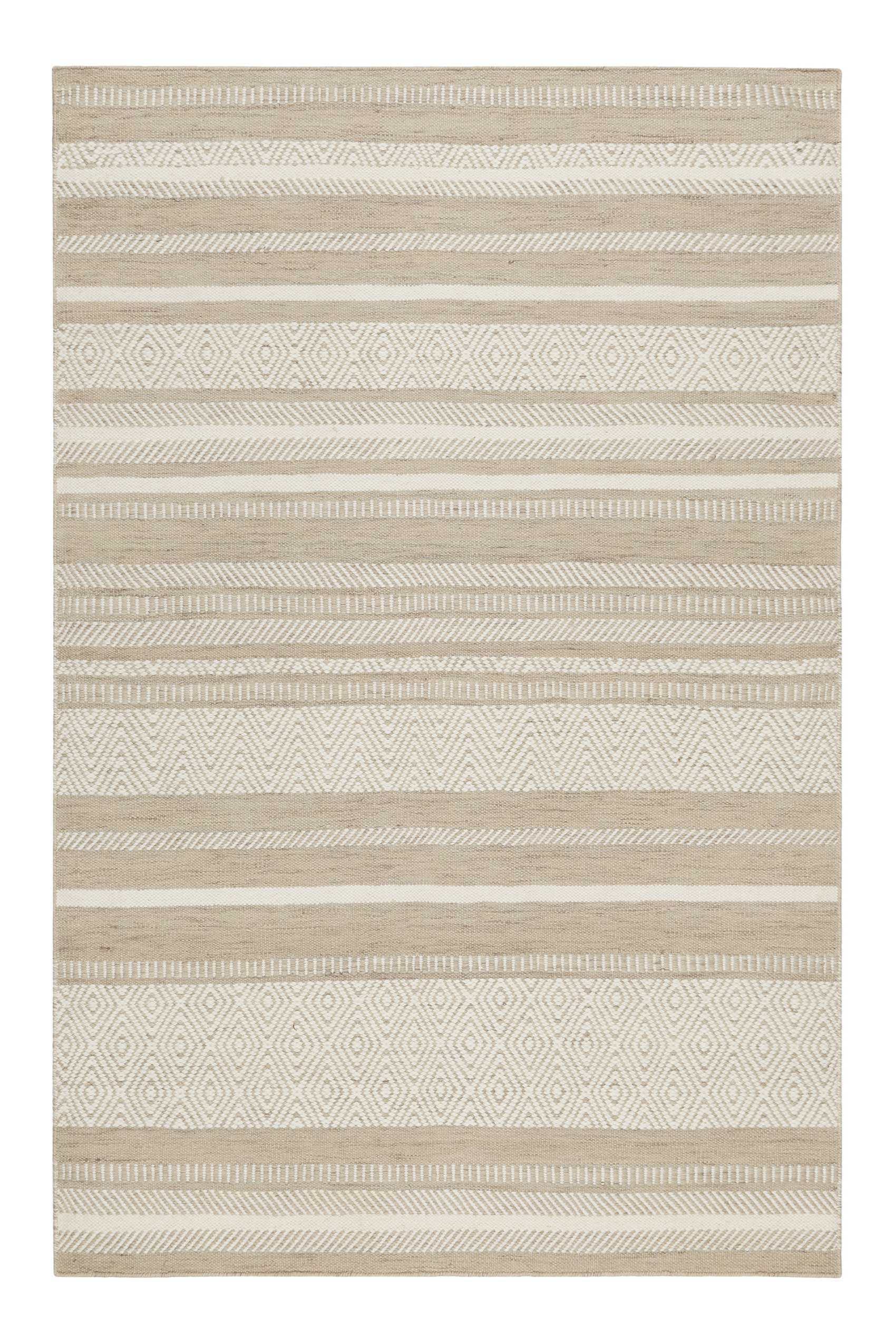 Esprit Kelim Teppich Beige Sand aus Wolle 