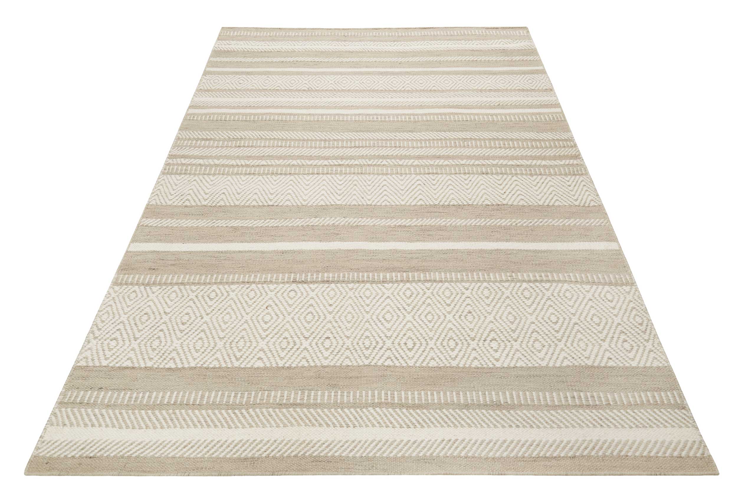 Esprit Kelim Teppich Beige Sand aus Wolle 