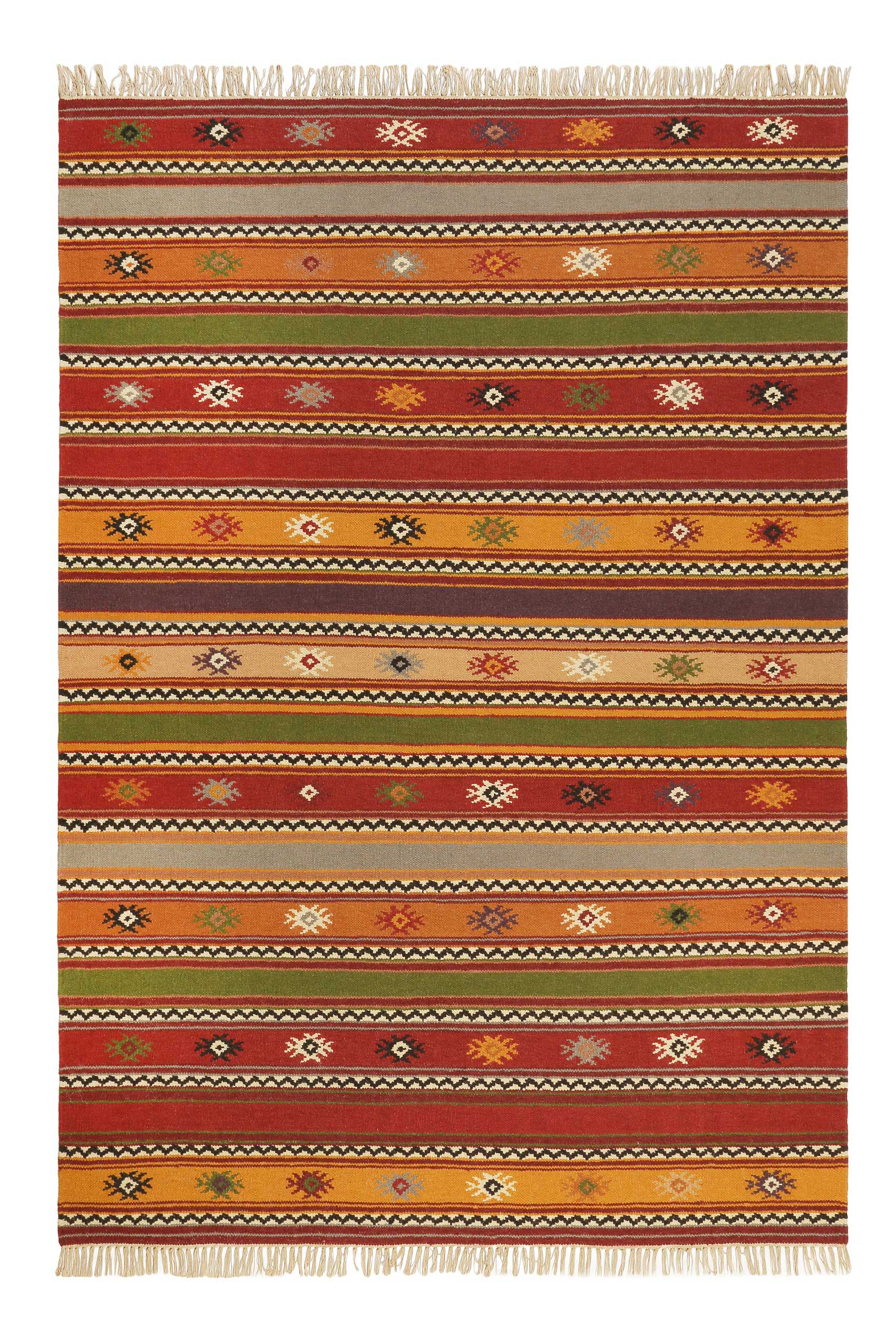 Esprit Kelim Teppich Bunt aus Wolle 