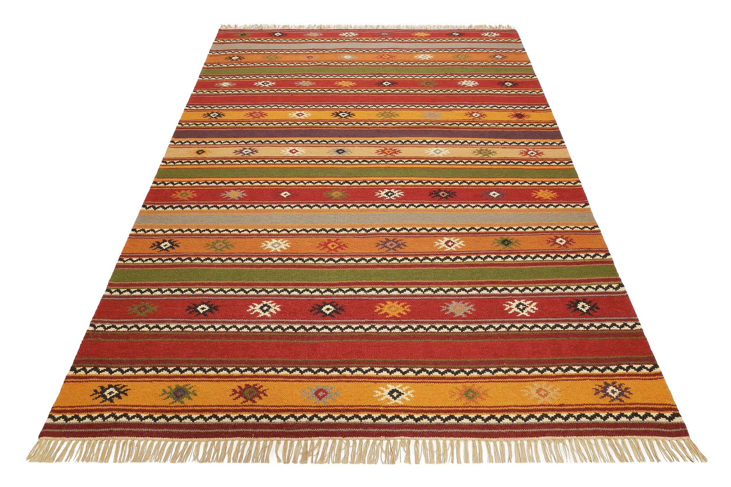 Esprit Kelim Teppich Bunt aus Wolle 