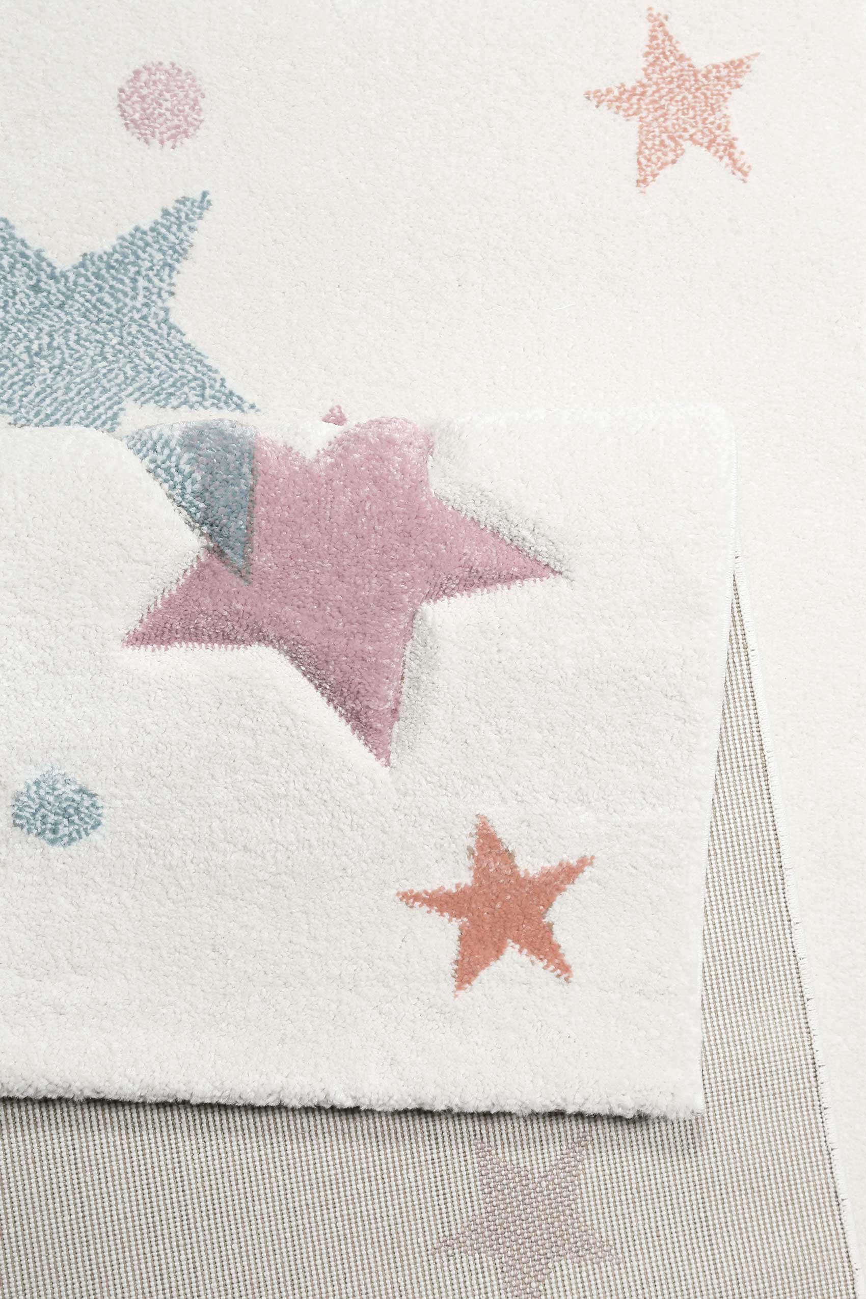Esprit Kinderteppich beige rosa grau blau 