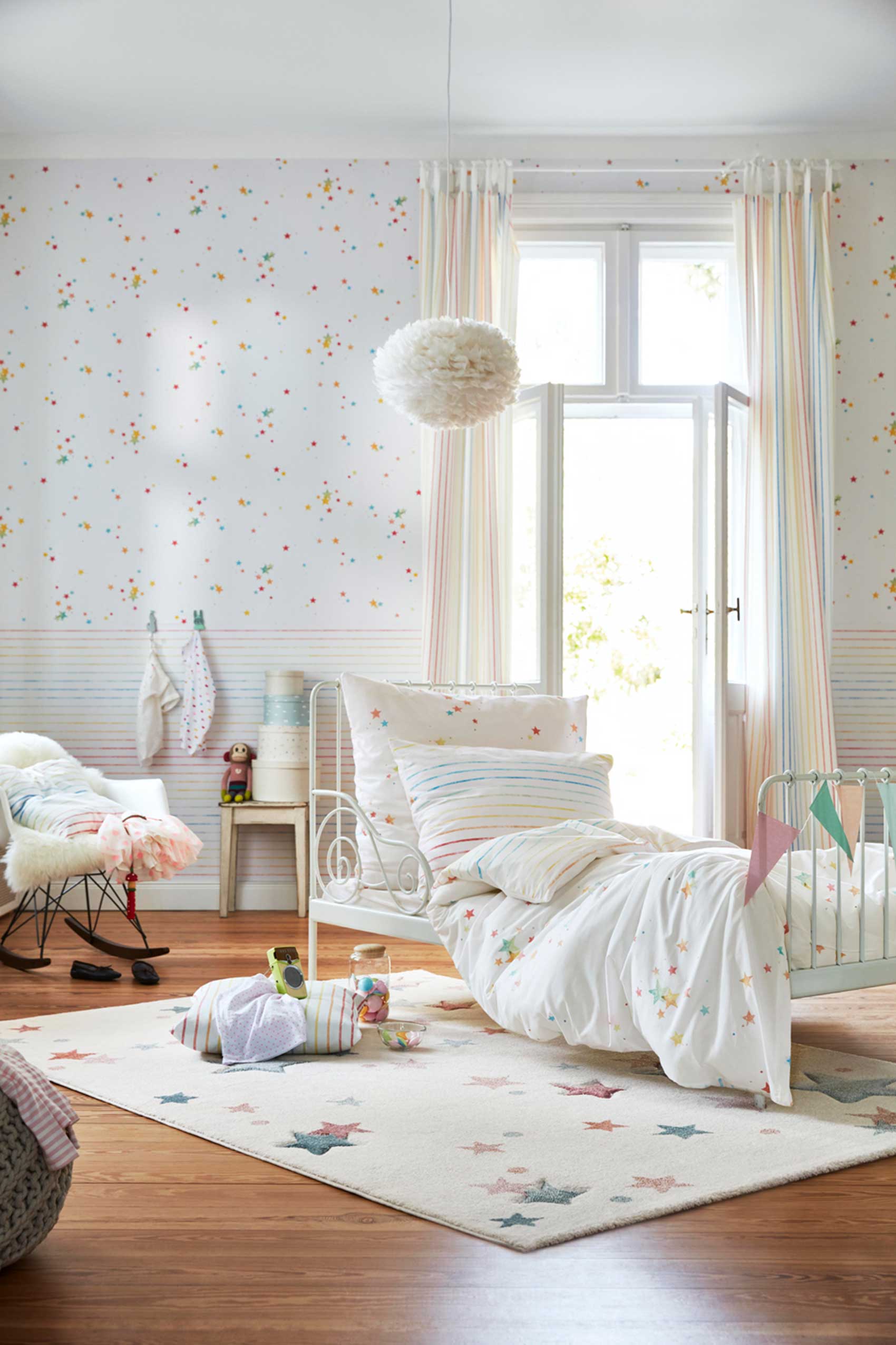 Esprit Kinderteppich beige rosa grau blau 