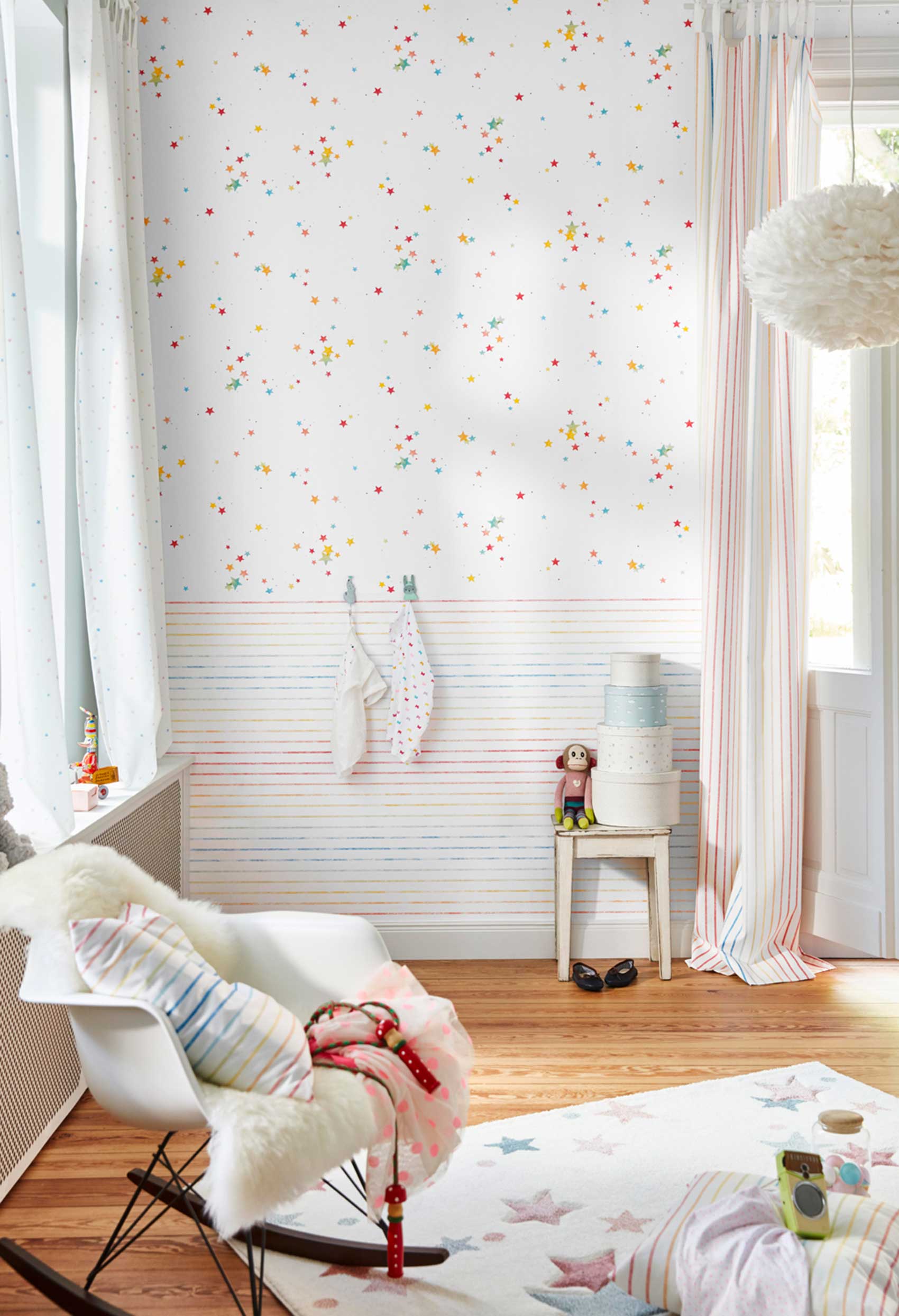 Esprit Kinderteppich beige rosa grau blau 
