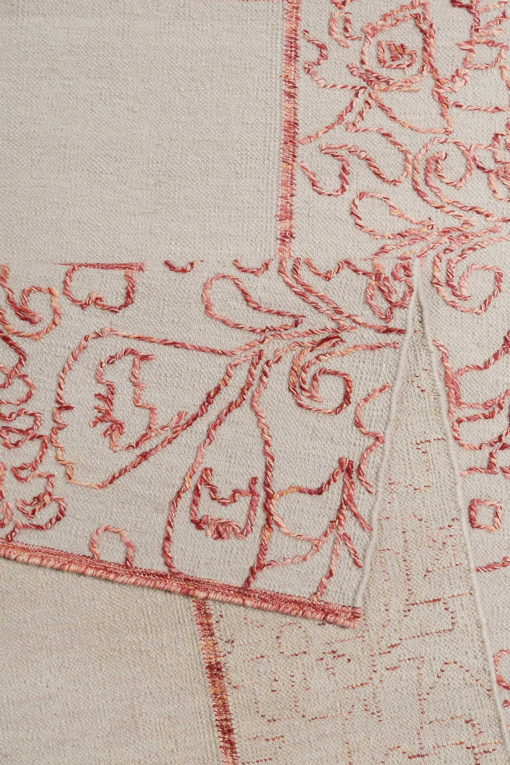 Esprit Kelim Teppich Beige Rot aus Wolle » Kayla Border « - Ansicht 3