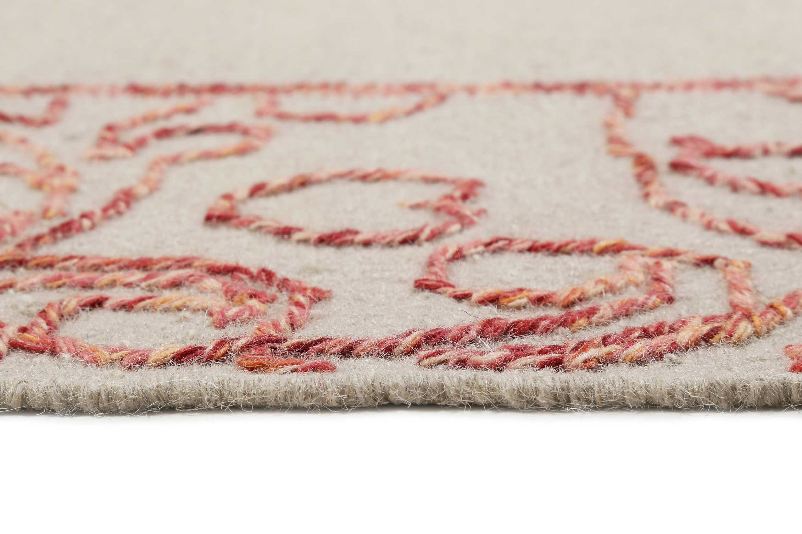 Esprit Kelim Teppich Beige Rot aus Wolle » Kayla Border « - Ansicht 4