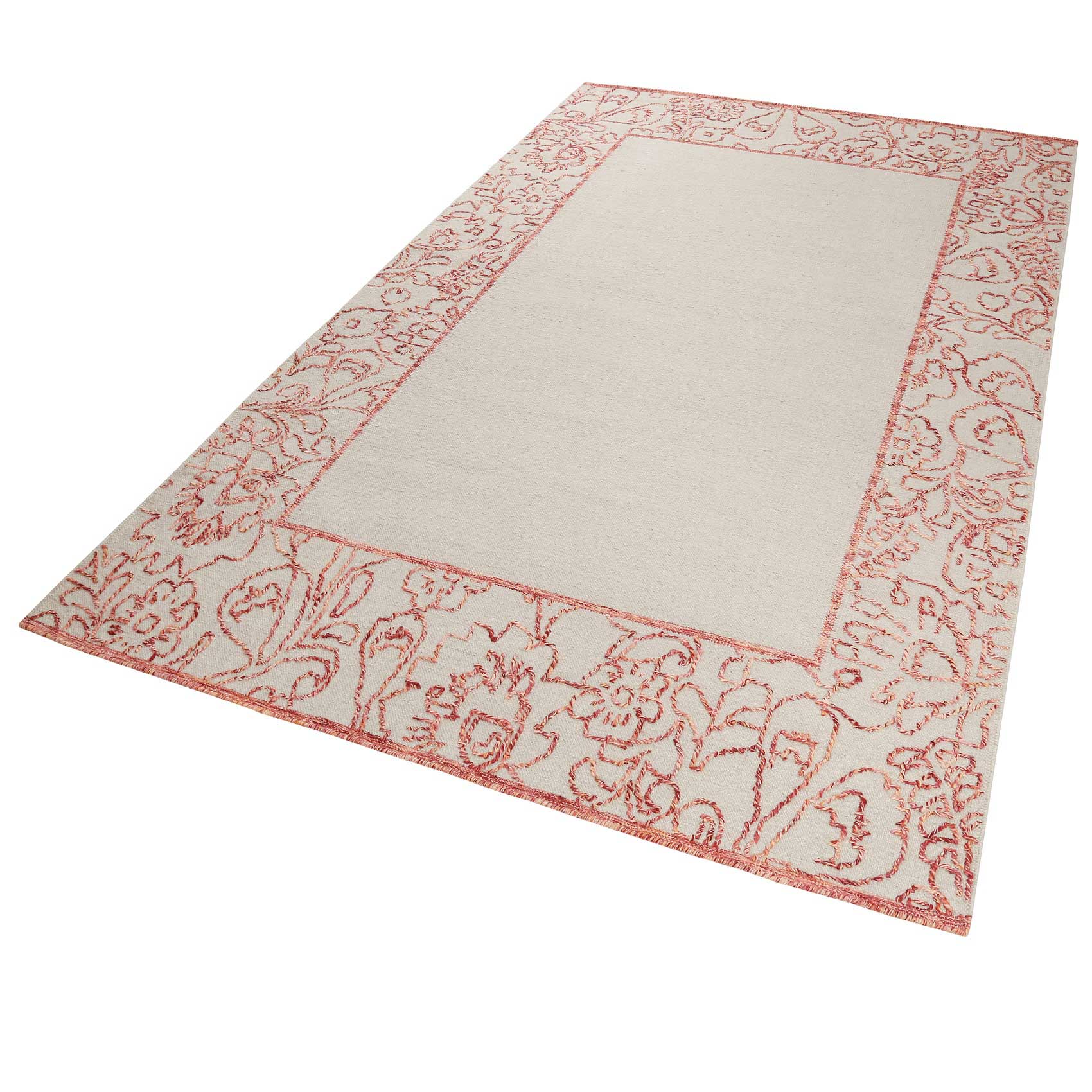 Esprit Kelim Teppich Beige Rot aus Wolle » Kayla Border « - Ansicht 2