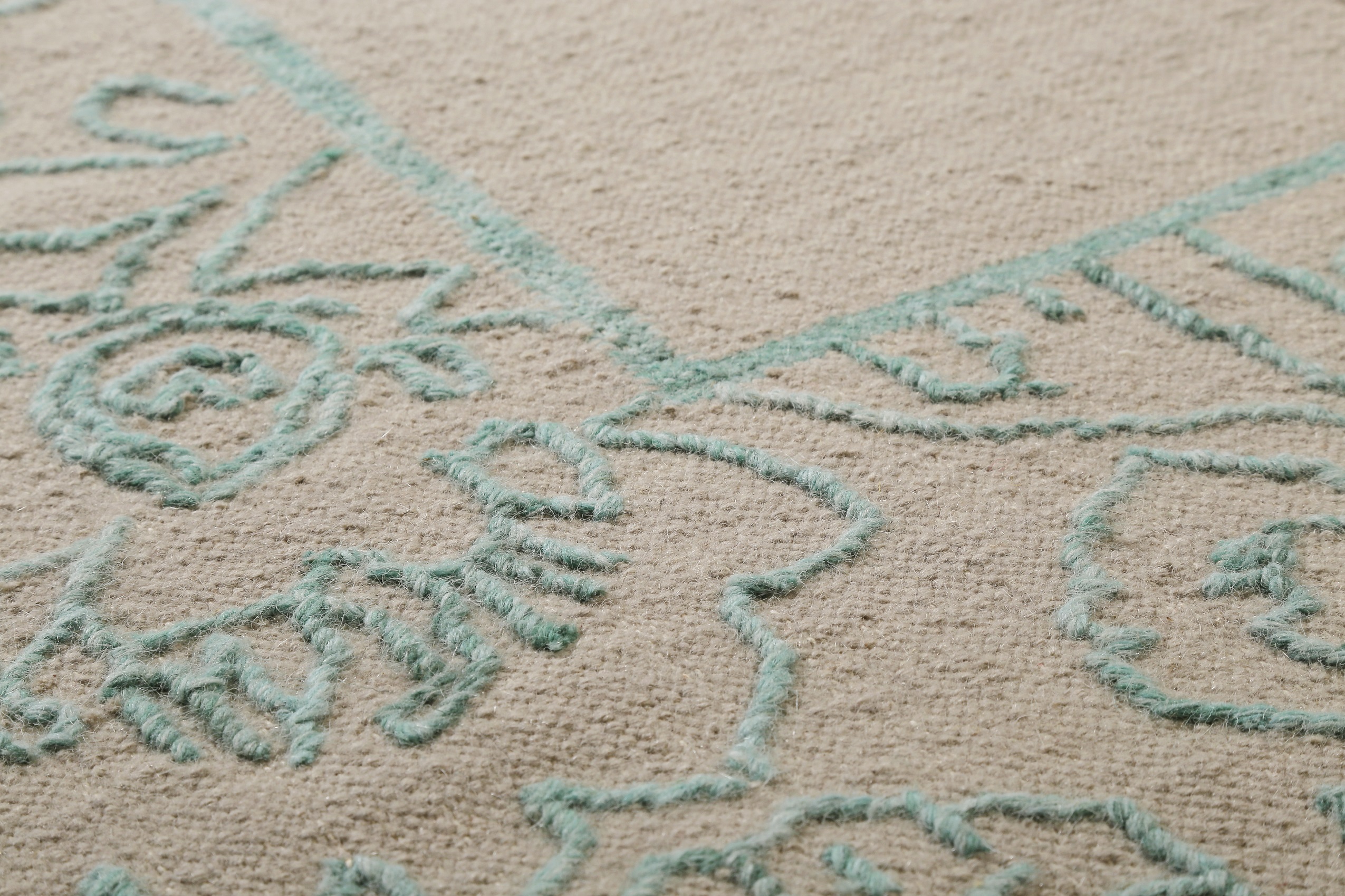 Esprit Kelim Teppich Beige Türkis aus Wolle » Kayla Border « - Ansicht 6
