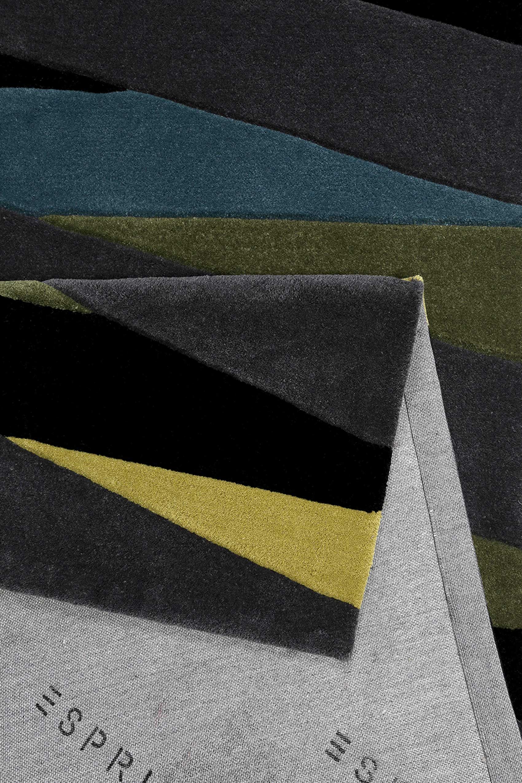 Esprit Teppich grau anthrazit blau gelb aus Wolle » Lamella « - Ansicht 3