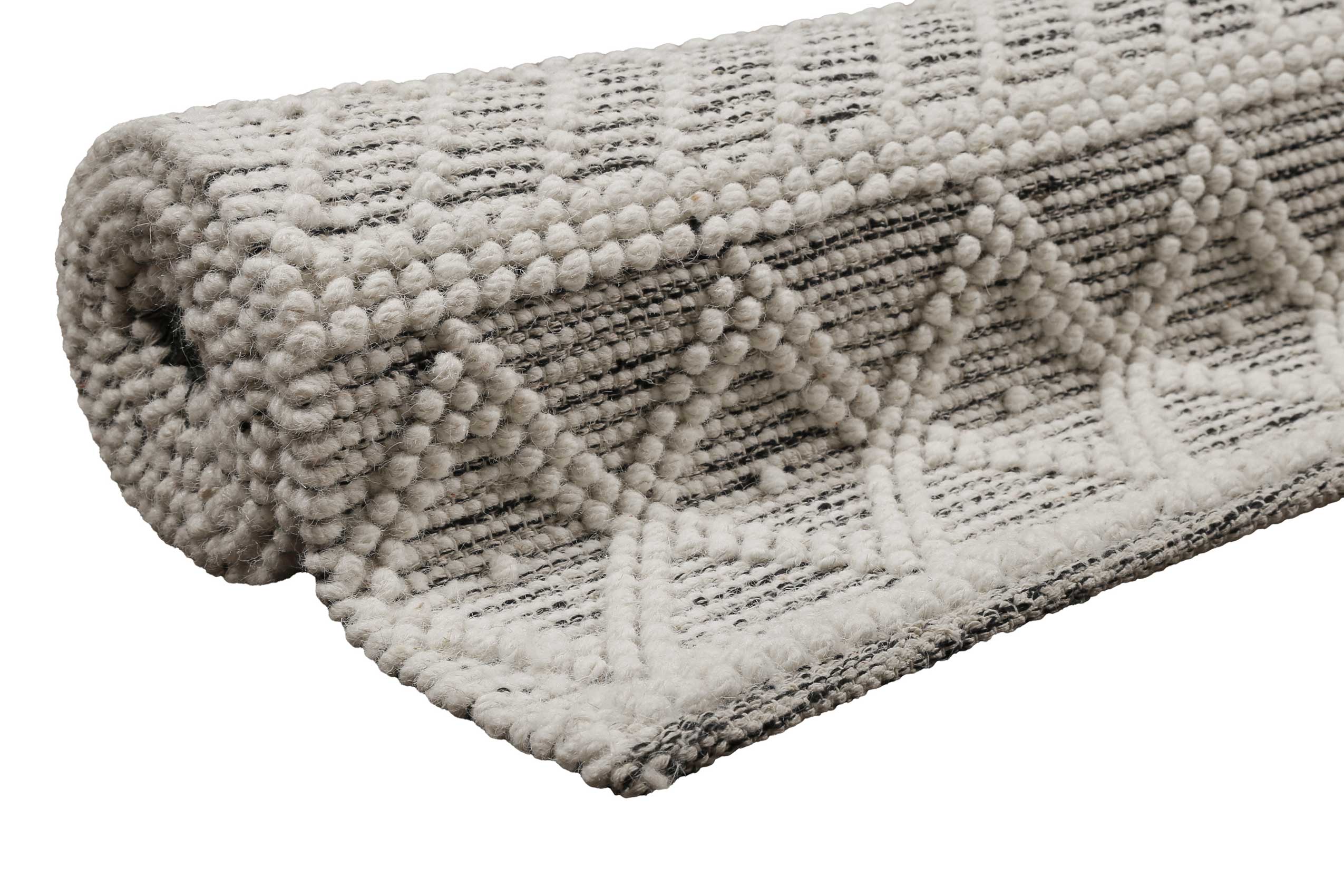 Esprit Teppich handgewebt Weiß Hellgrau aus Wolle » Lia « - Ansicht 7