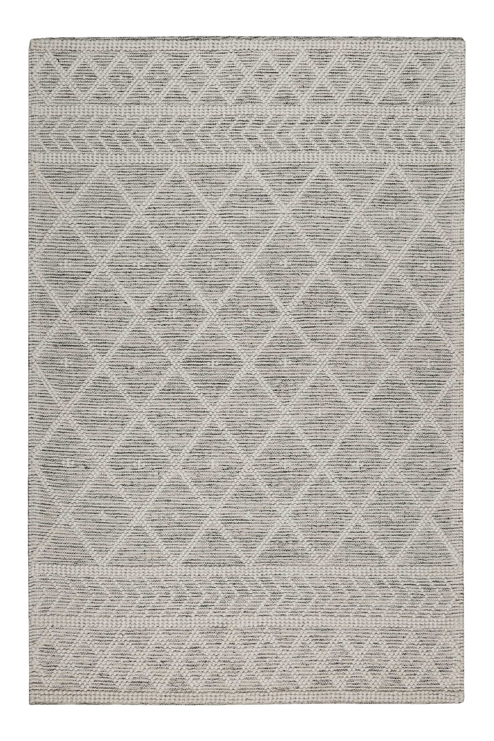 Esprit Teppich handgewebt Weiß Hellgrau aus Wolle » Lia « - Ansicht 1