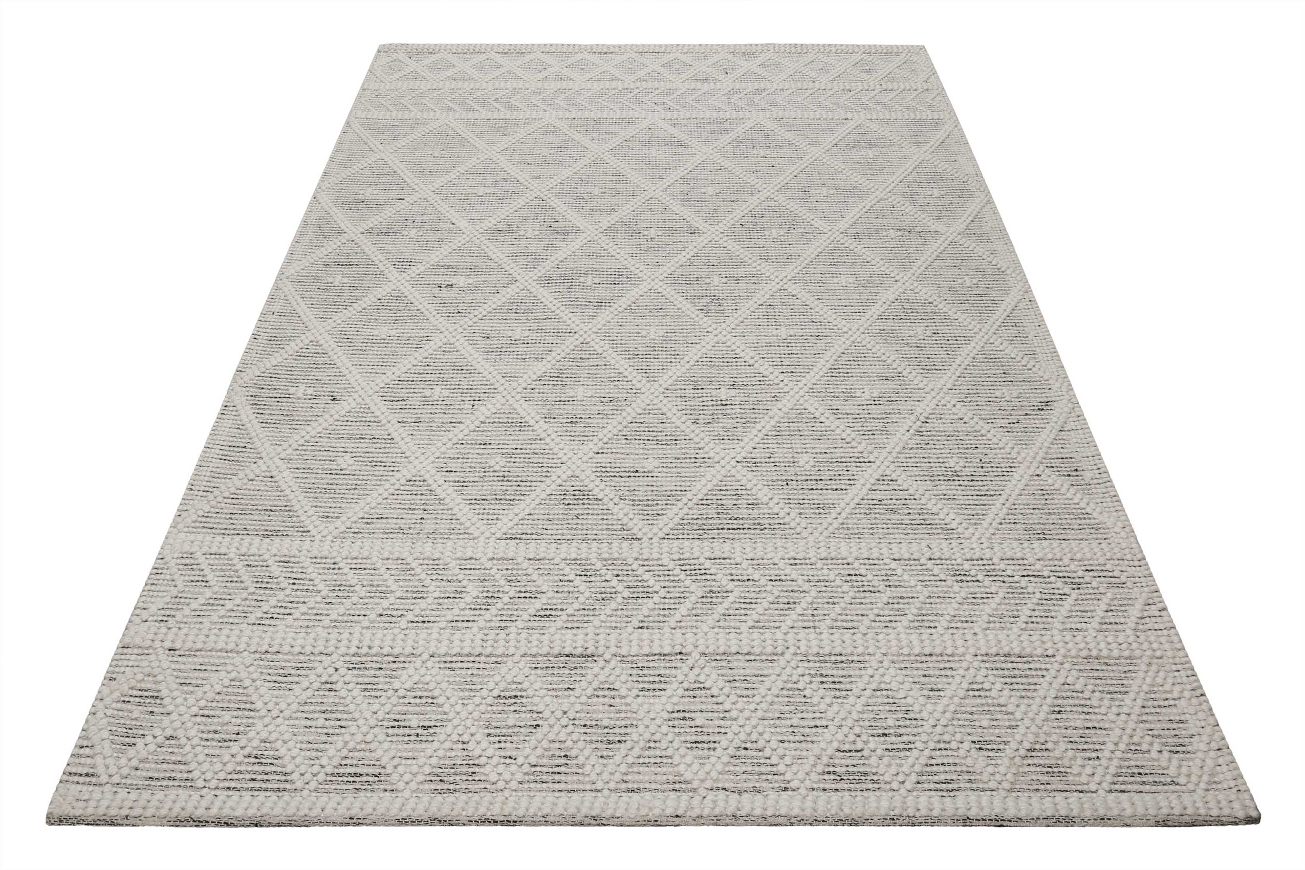 Esprit Teppich handgewebt Weiß Hellgrau aus Wolle » Lia « - Ansicht 2