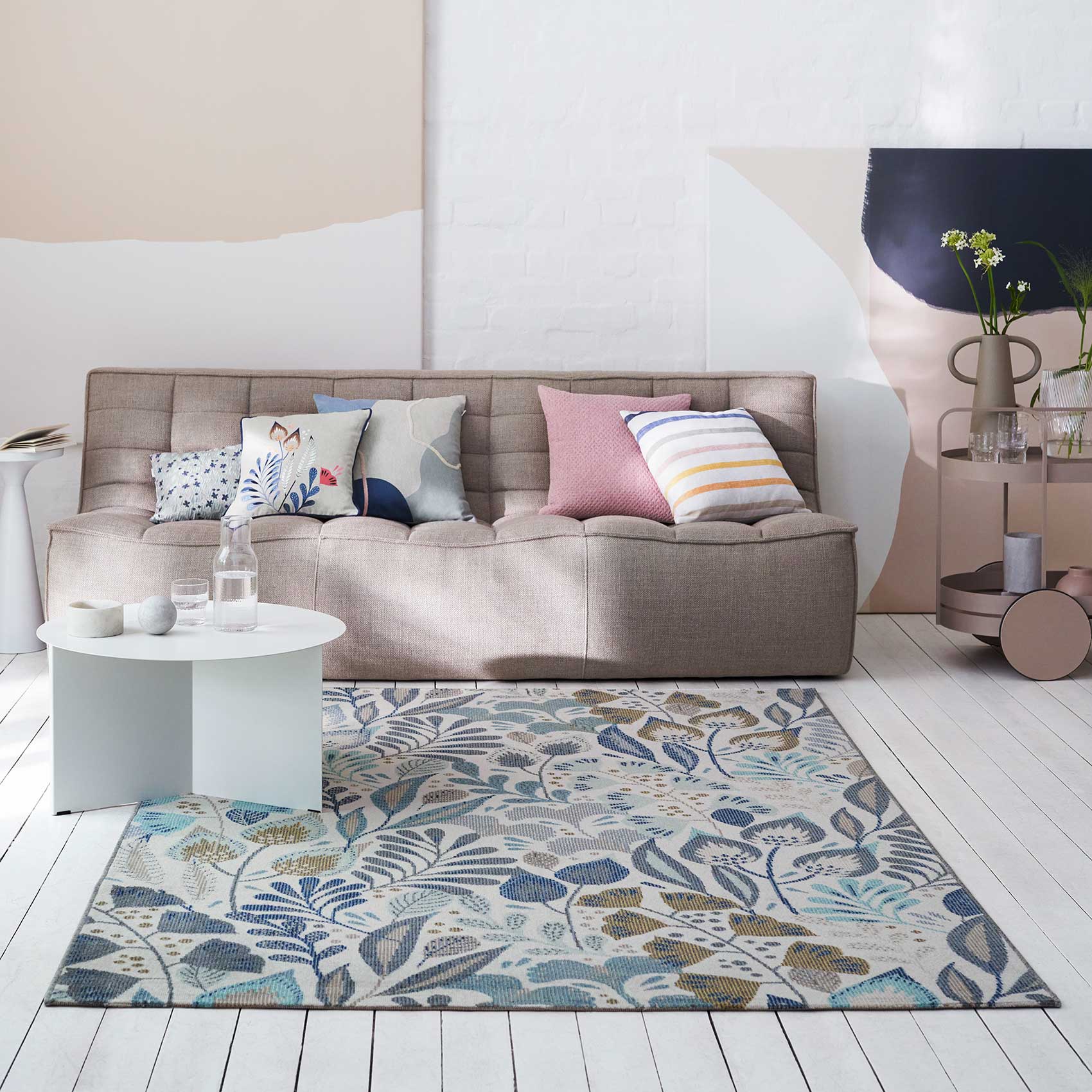 Esprit Teppich In- und Outdoor Blau Beige 