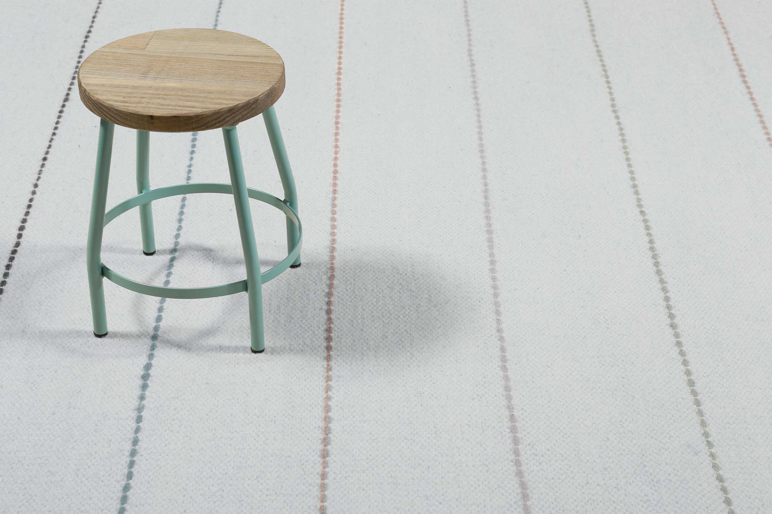 Esprit Handwebteppich Grau Blau Bunt aus Wolle 