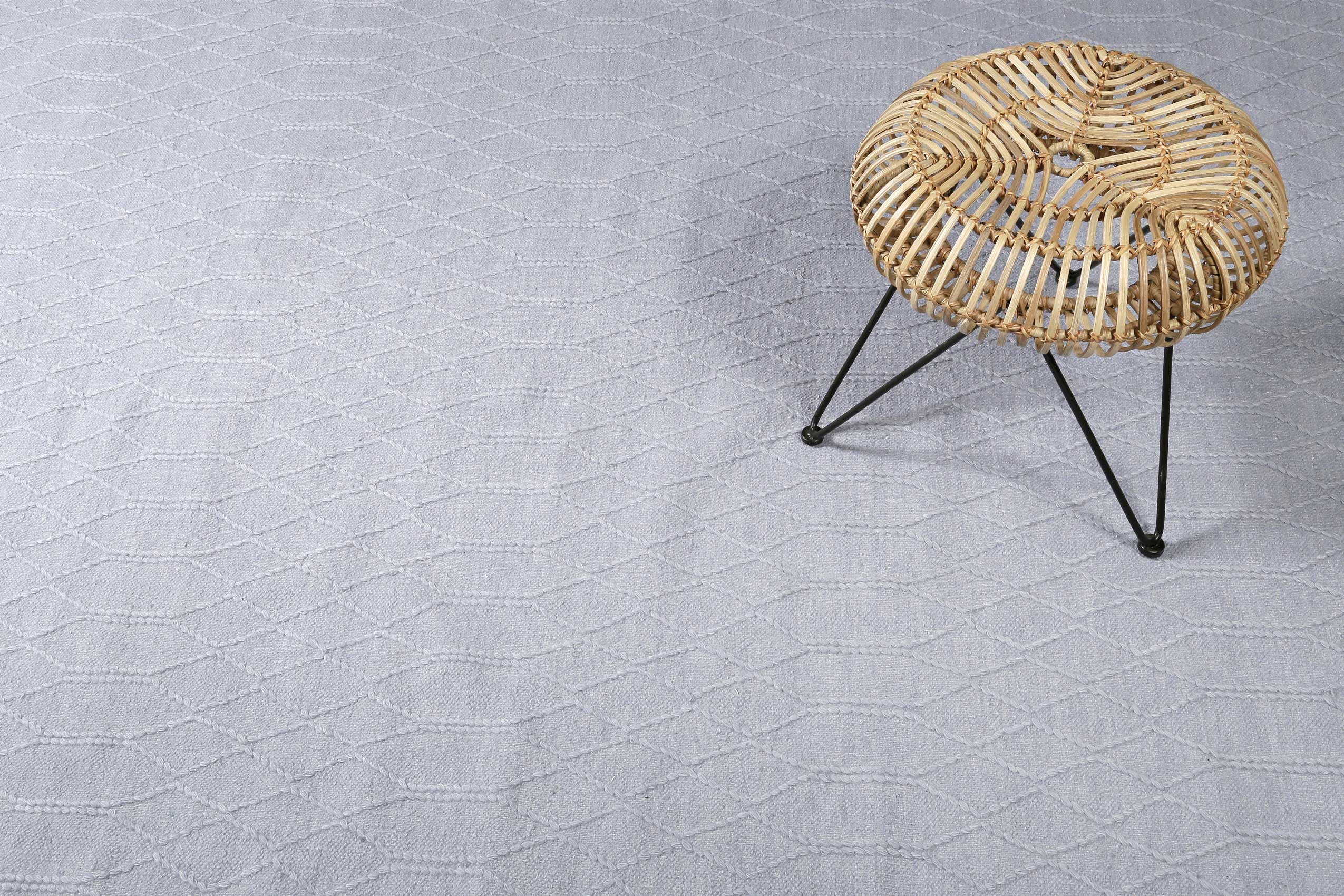 Esprit Kelim Teppich Hellblau aus Wolle 