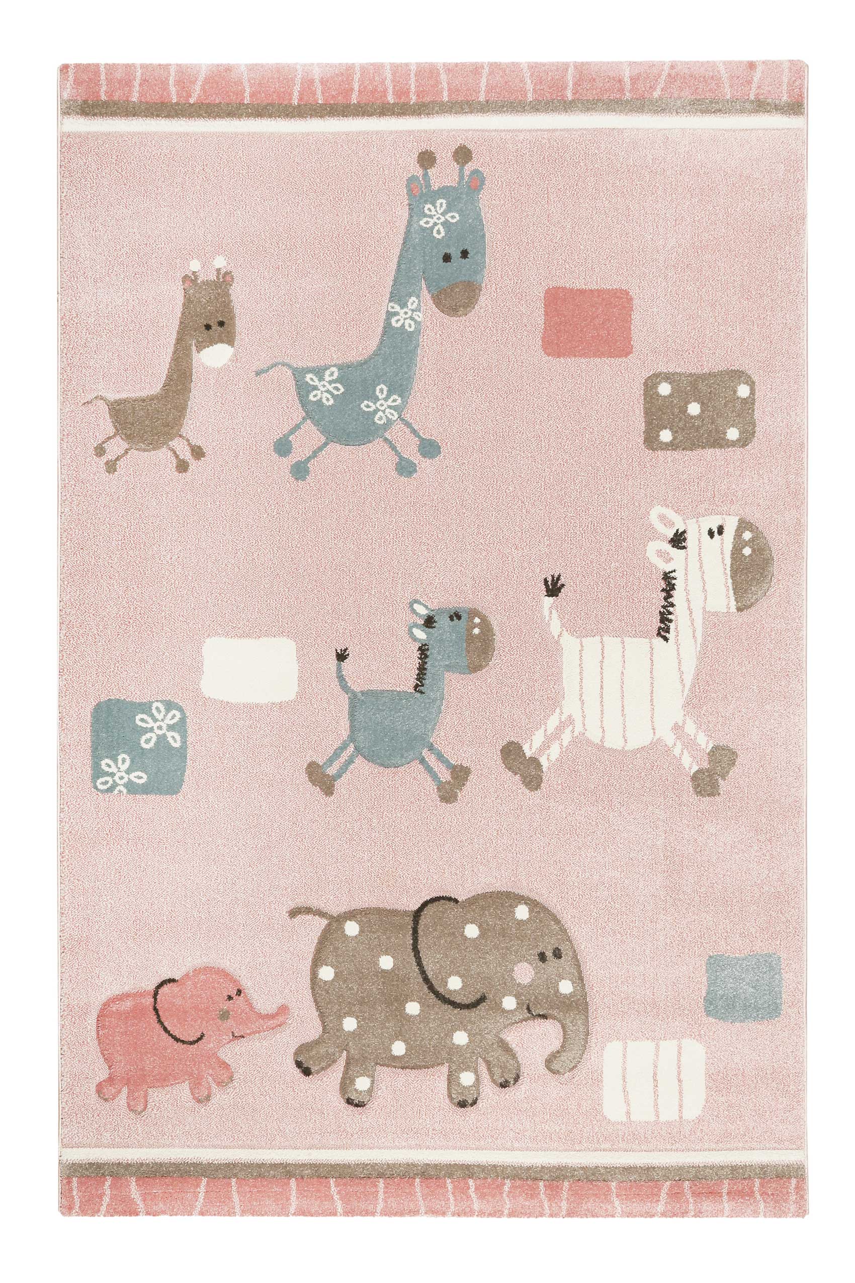 Esprit Kinderteppich Rosa meliert » Lucky Zoo 2.0 « - Ansicht 1