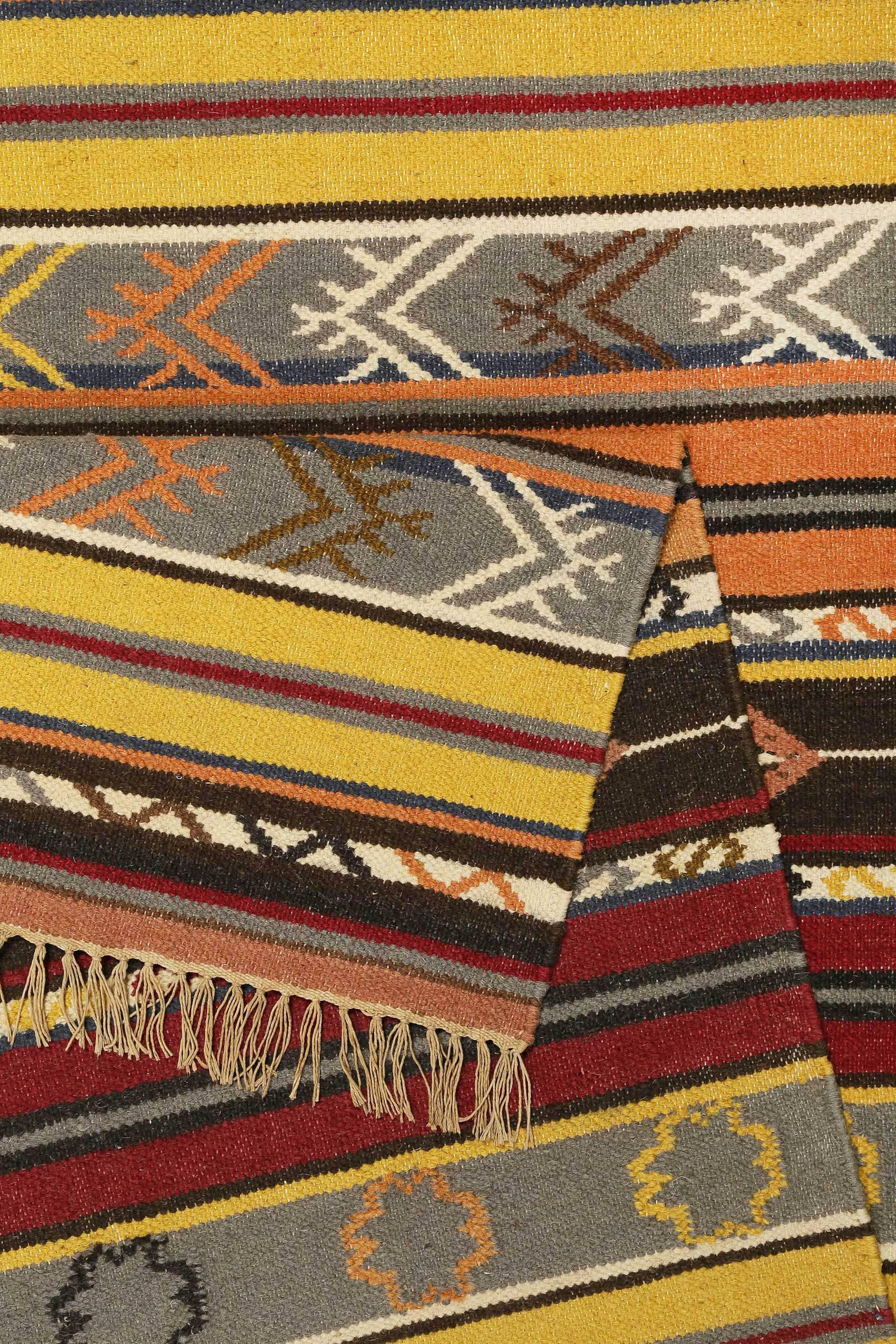 Esprit Kelim Teppich Bunt aus Wolle 
