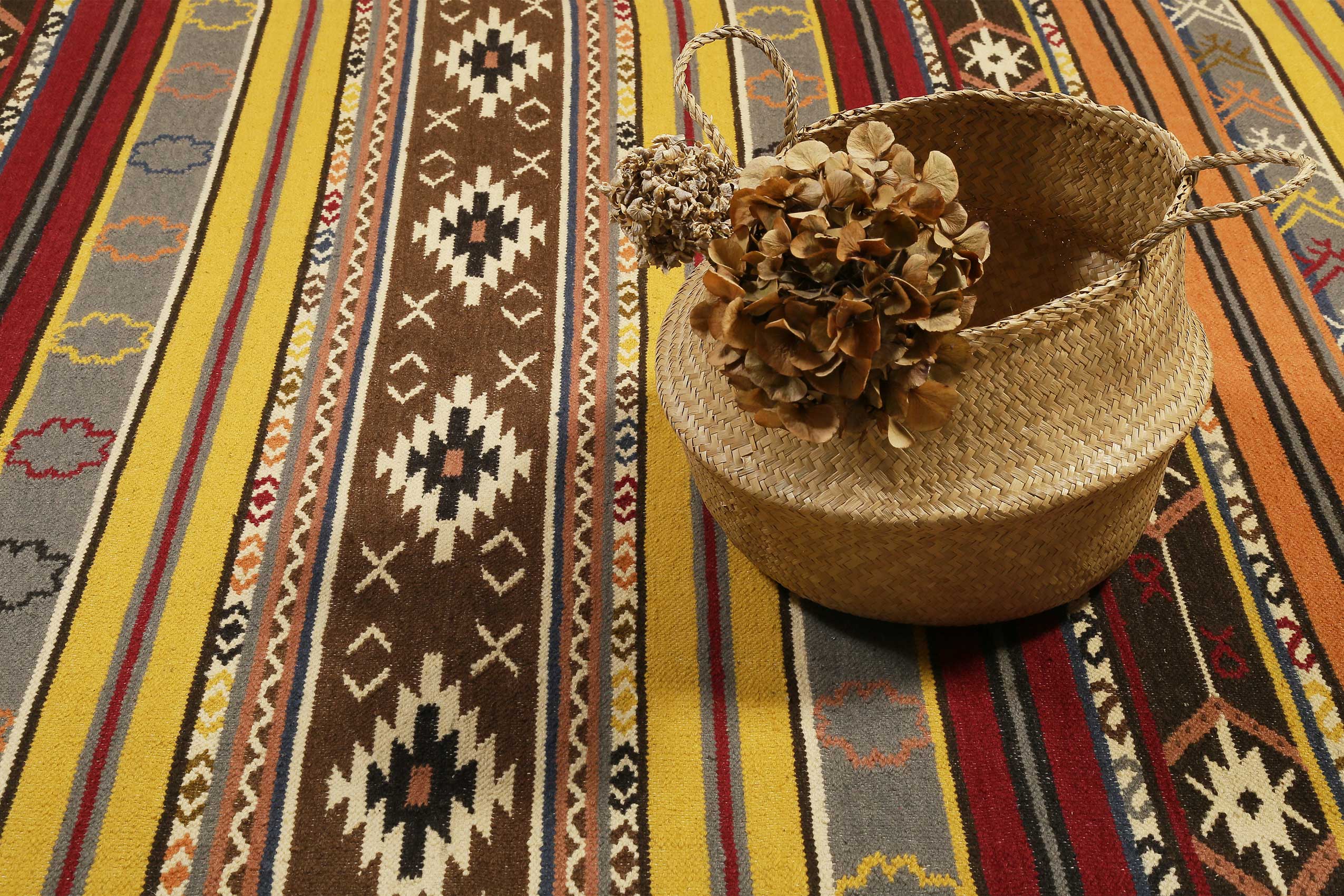 Esprit Kelim Teppich Bunt aus Wolle 