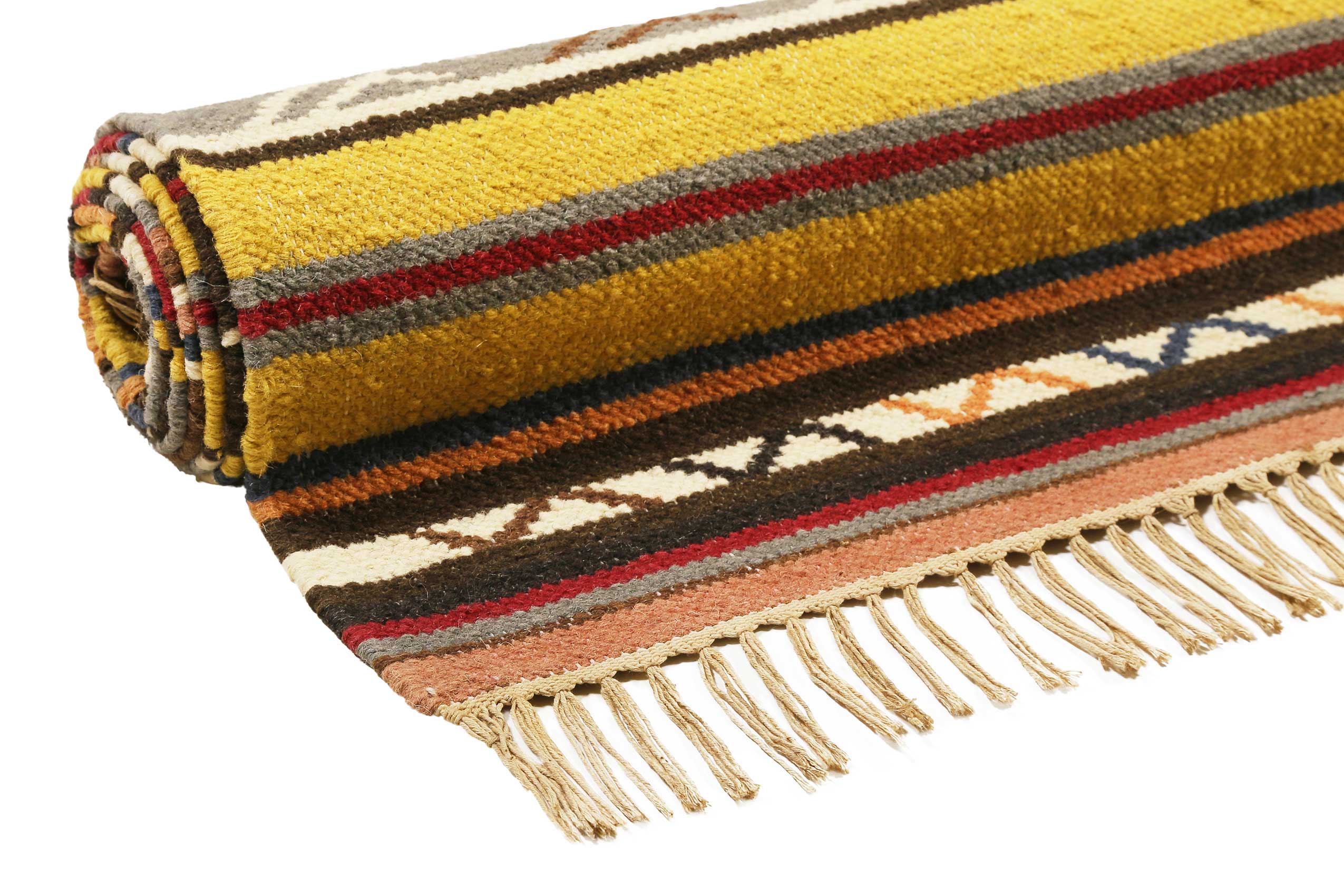 Esprit Kelim Teppich Bunt aus Wolle 