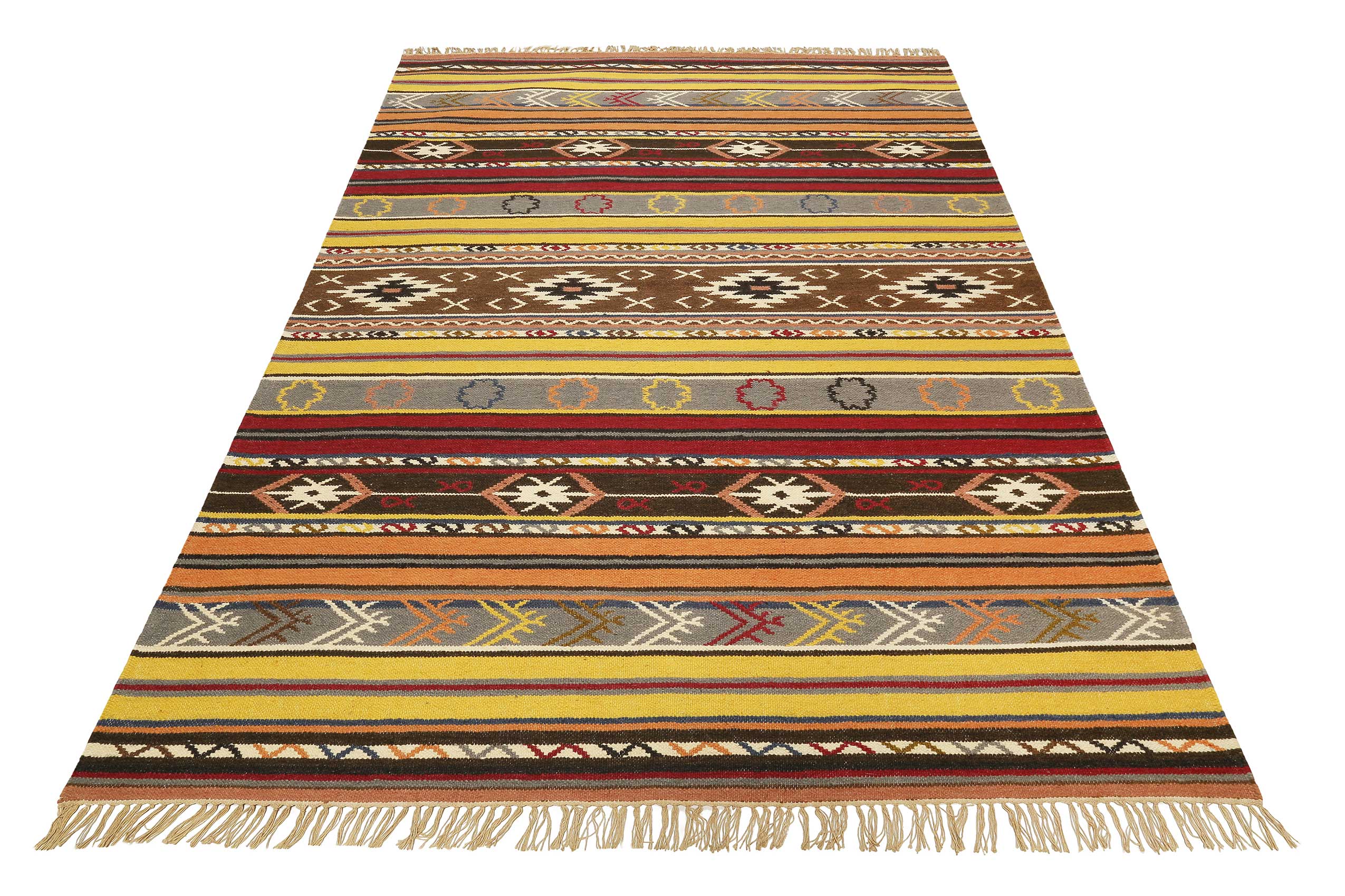 Esprit Kelim Teppich Bunt aus Wolle 